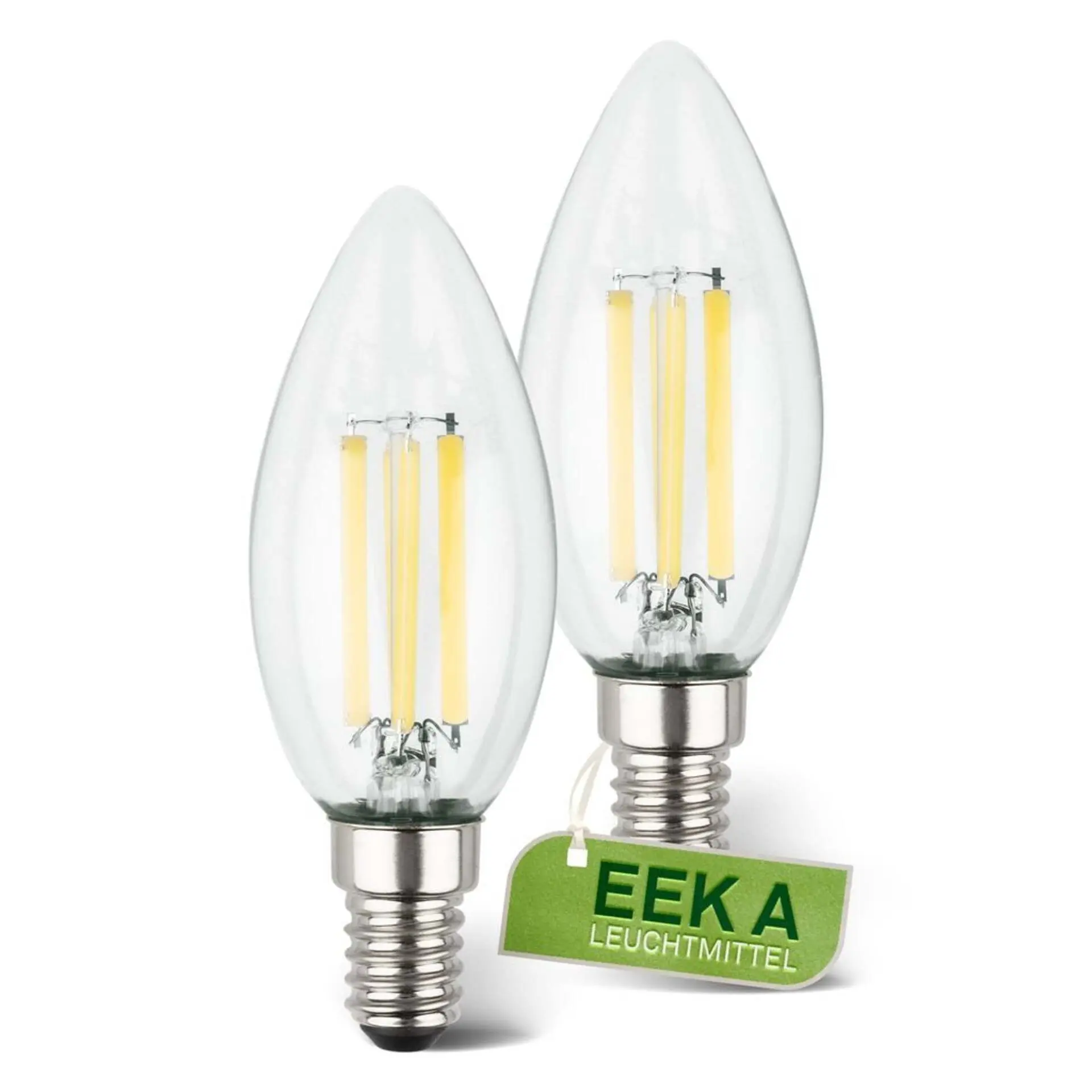 BRILONER EEK A 2ks sada E14 LED žárovka, třída A, Filament, 50.000h, 840lm, 4W, teple bílé světlo, svíčka 0553004