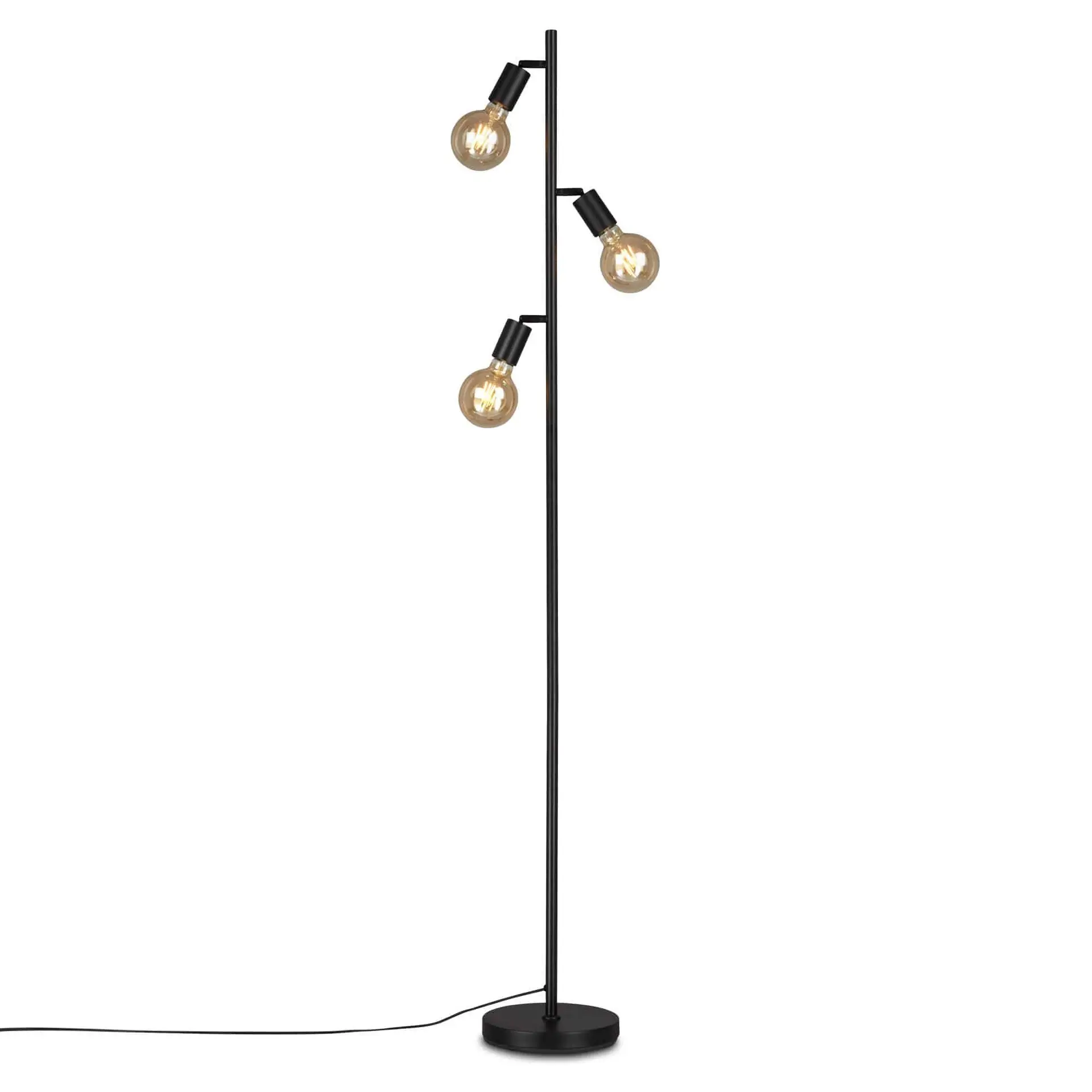 BRILO 1387-035 Stojací svítidlo pr. 22 cm 3x E27 10W černá - BRILO