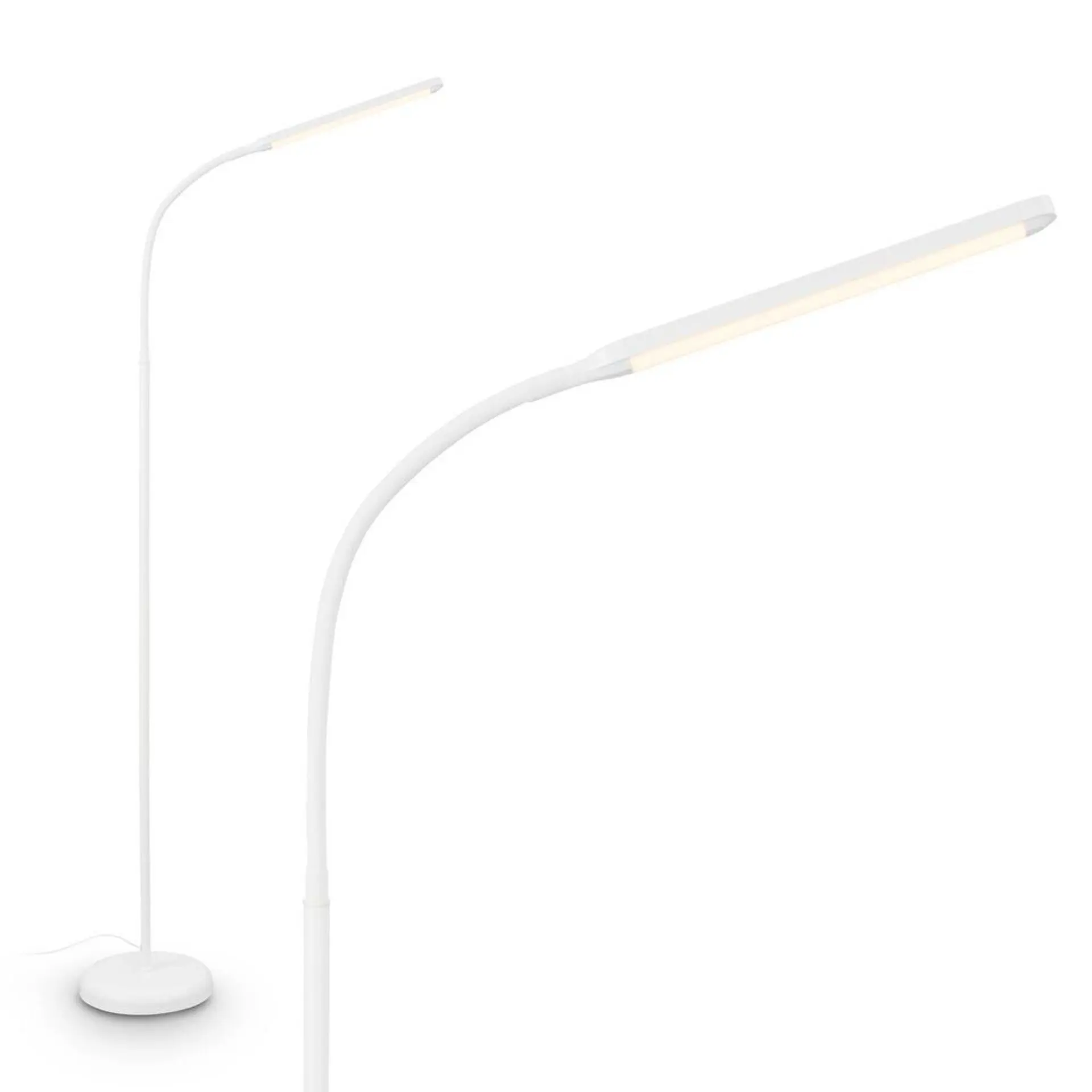 BRILONER Mura stojanová lampa - 6W, 600lm, LED, stmívatelné, dotykový vypínač, nastavitelné, bílé 1660016