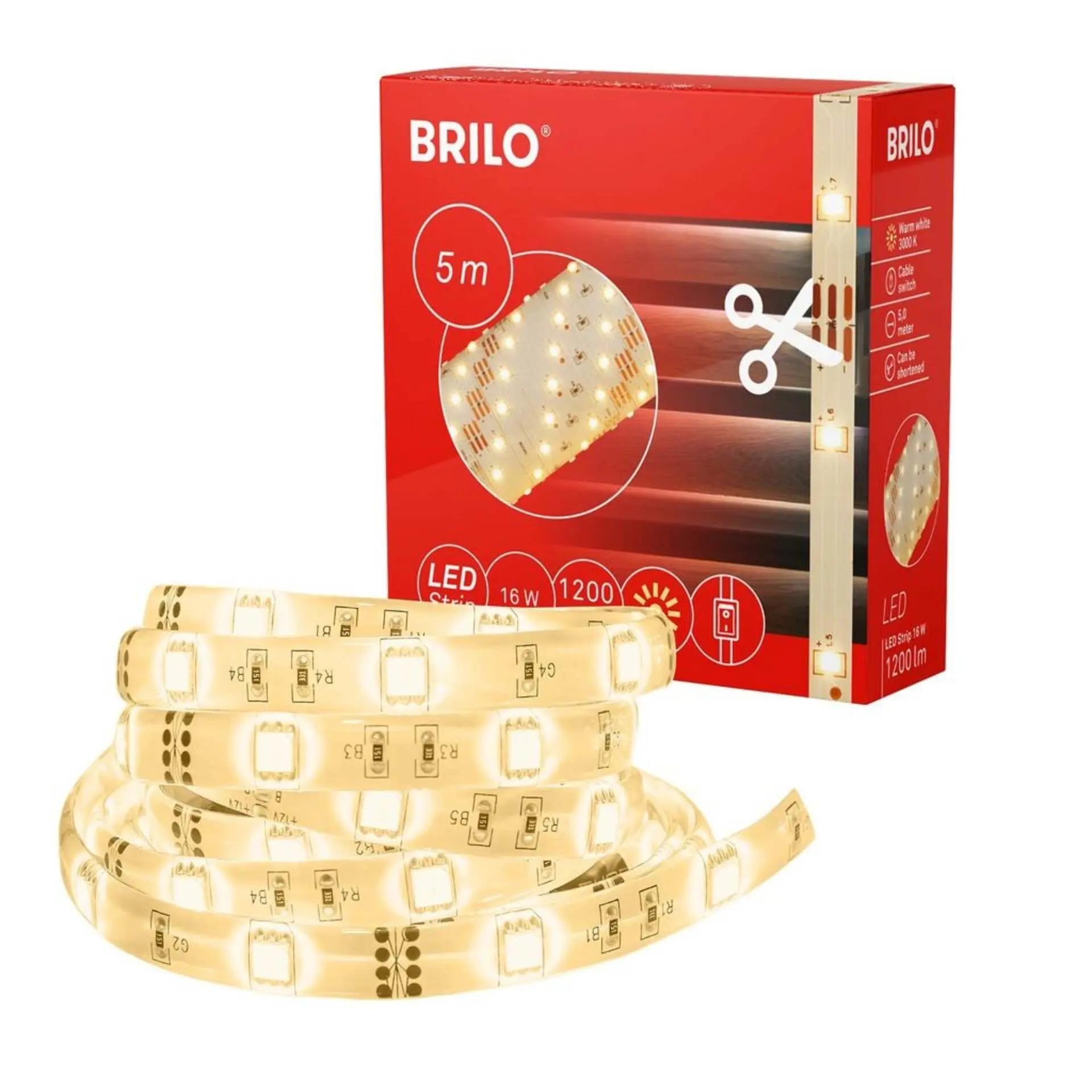 BRILO 2261-150P LED pásek 500 cm 16W 1080lm bílé - BRILO