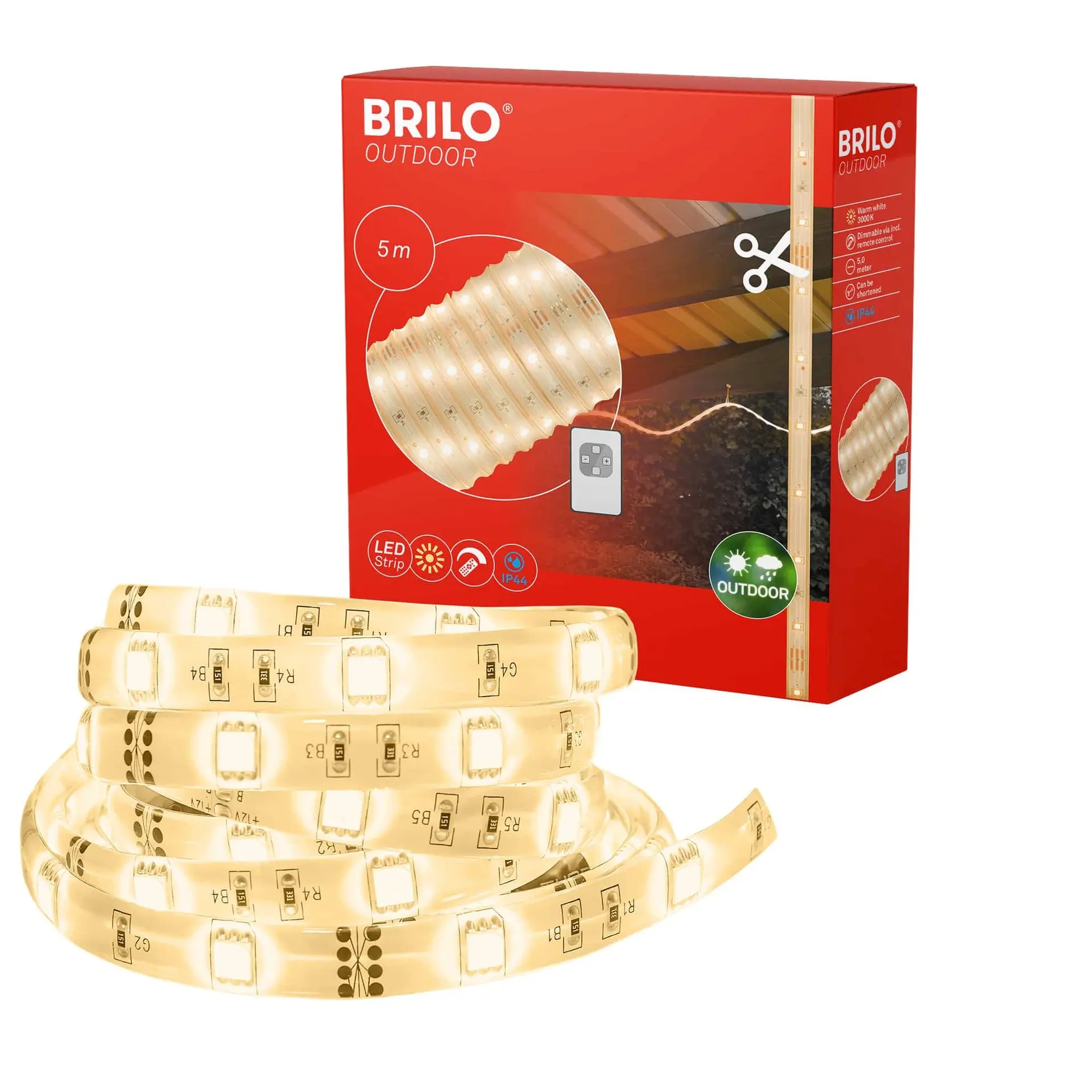 BRILO 2317150 LED pásek, 500 cm, dálkový ovladač, 15W, 240lm - BRILO