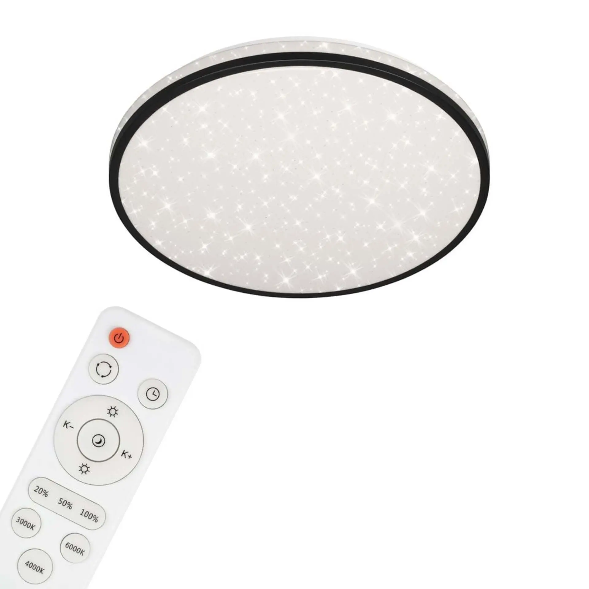 BRILO 3447-115 LED stropní svítidlo hvězdné nebe, pr. 38 cm, 24 W, černá - BRILO