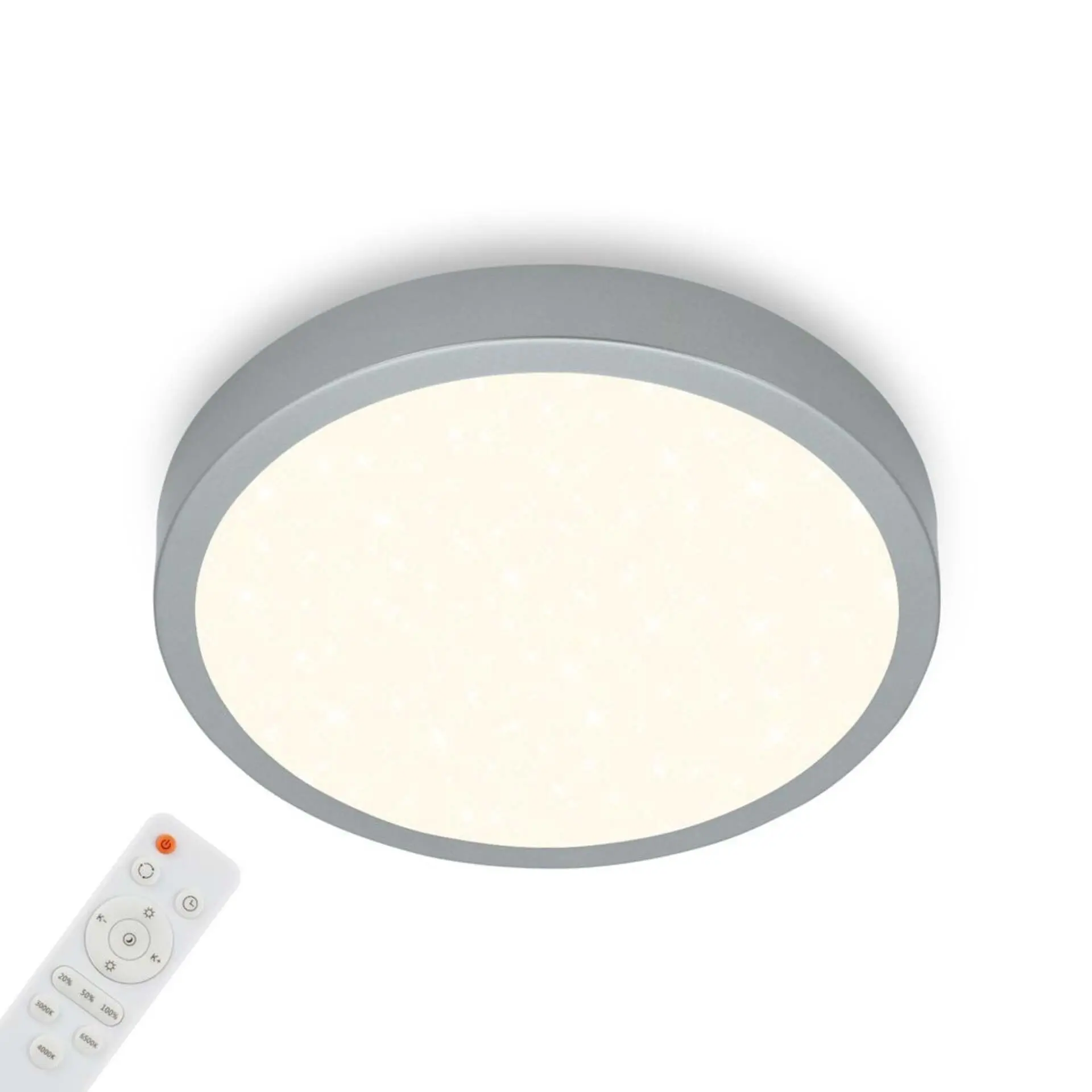 BRILO 3704-014 CCT LED přisazené svítidlo pr. 38 cm, 22 W, 2900 lm, stříbrná - BRILO
