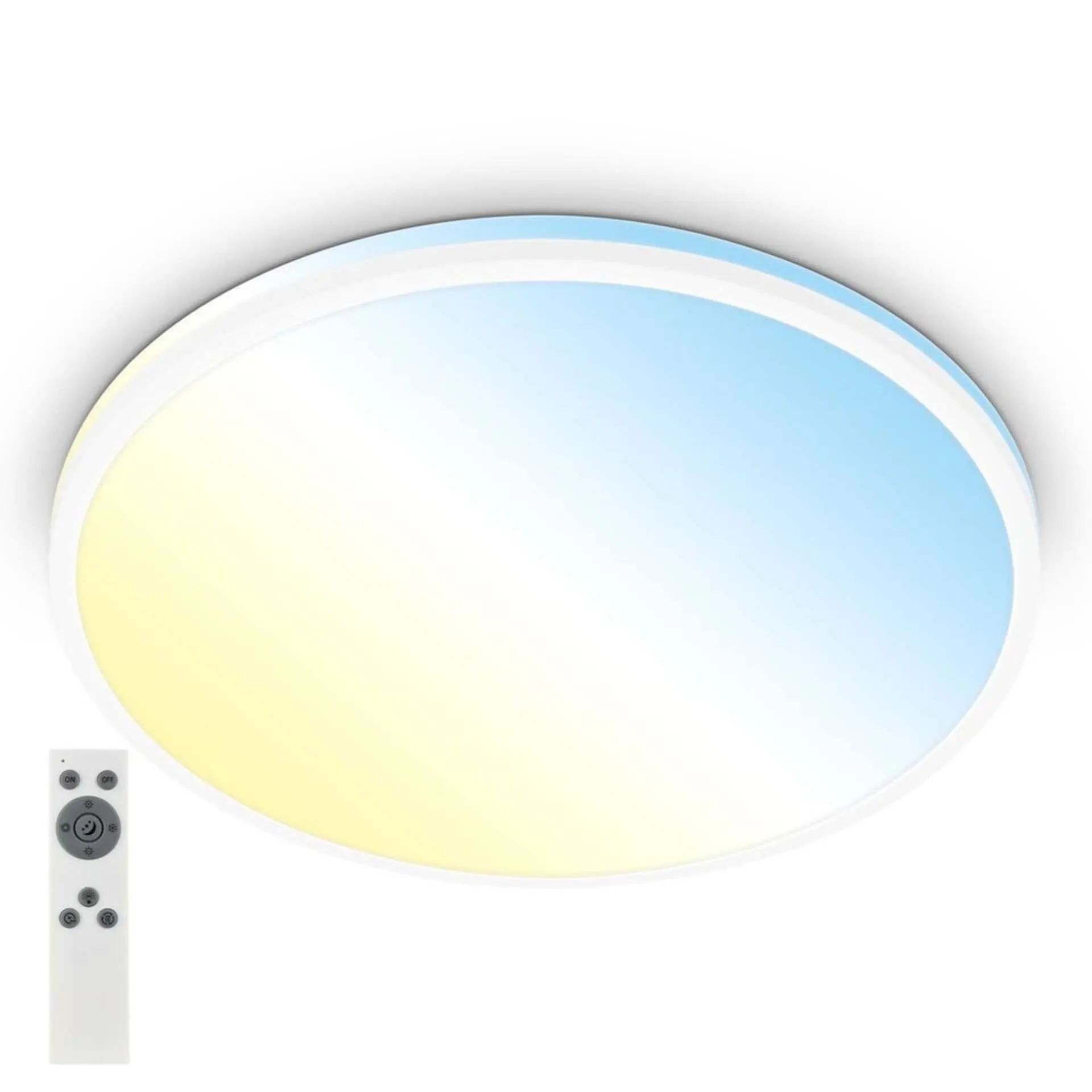 BRILO 3831016 Pulup LED stropní svítidlo, plynule stmívatelné, dálkový ovladač, bílé - BRILO