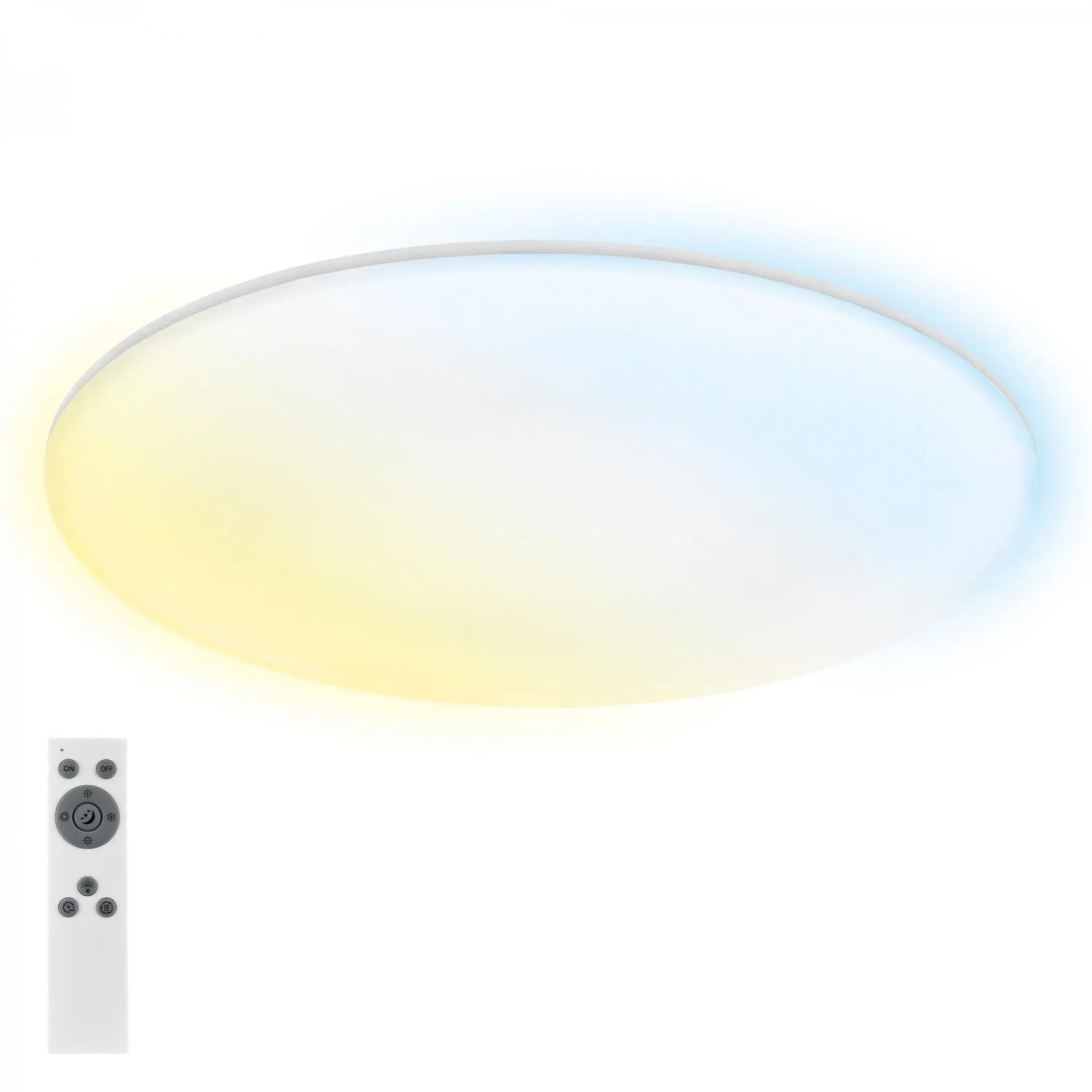 BRILONER Rowny LED stropní svítidlo do koupelny, dálkový ovladač, stmívatelné, CCT ovladač, přímé a nepřímé osvětlení, kruhové 45 cm, bílé 3835016