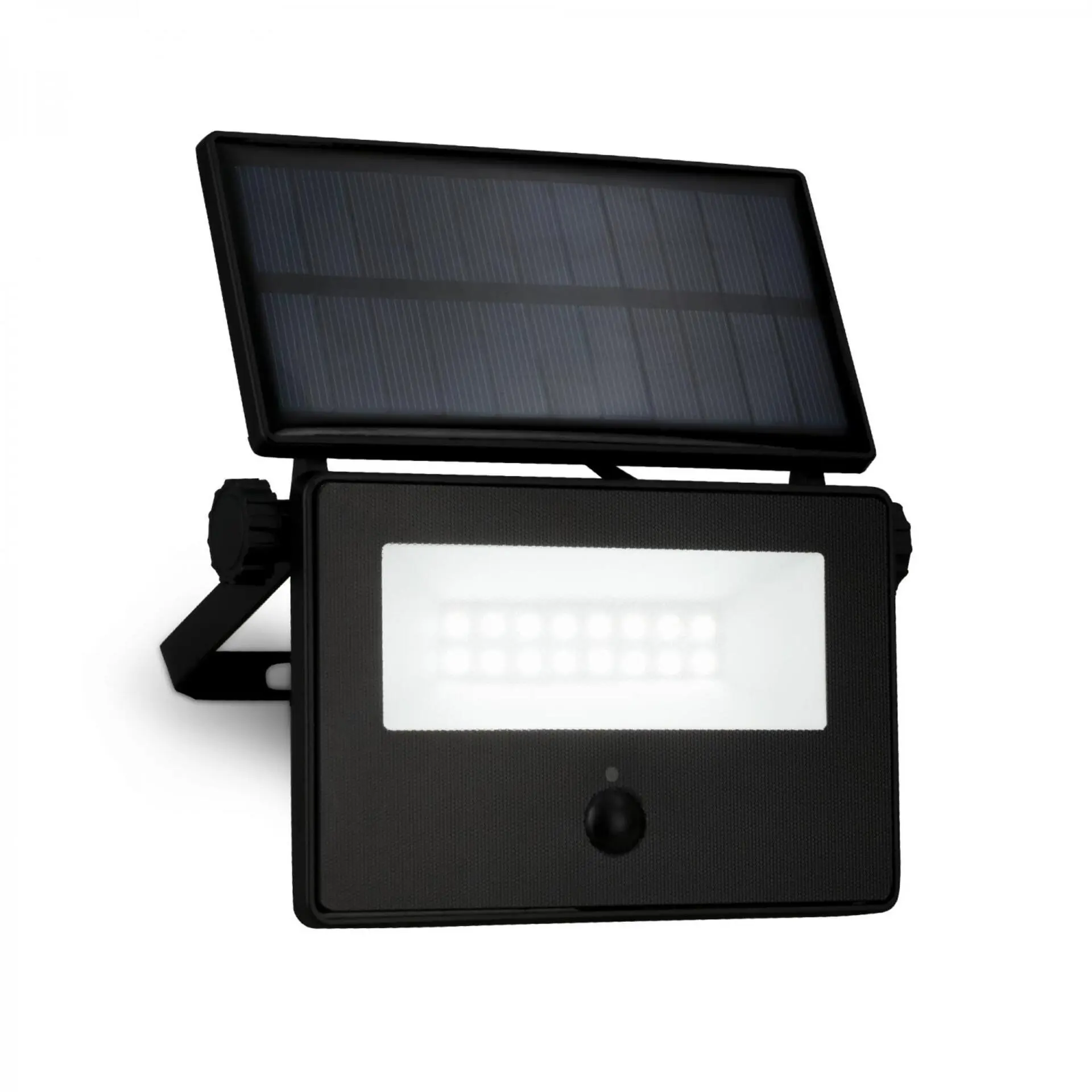 BRILO 3856015 Solární LED venkovní nástěnné svítidlo vč. IR senzoru, černé, 5W, 400 lm, sklo/plast - BRILO