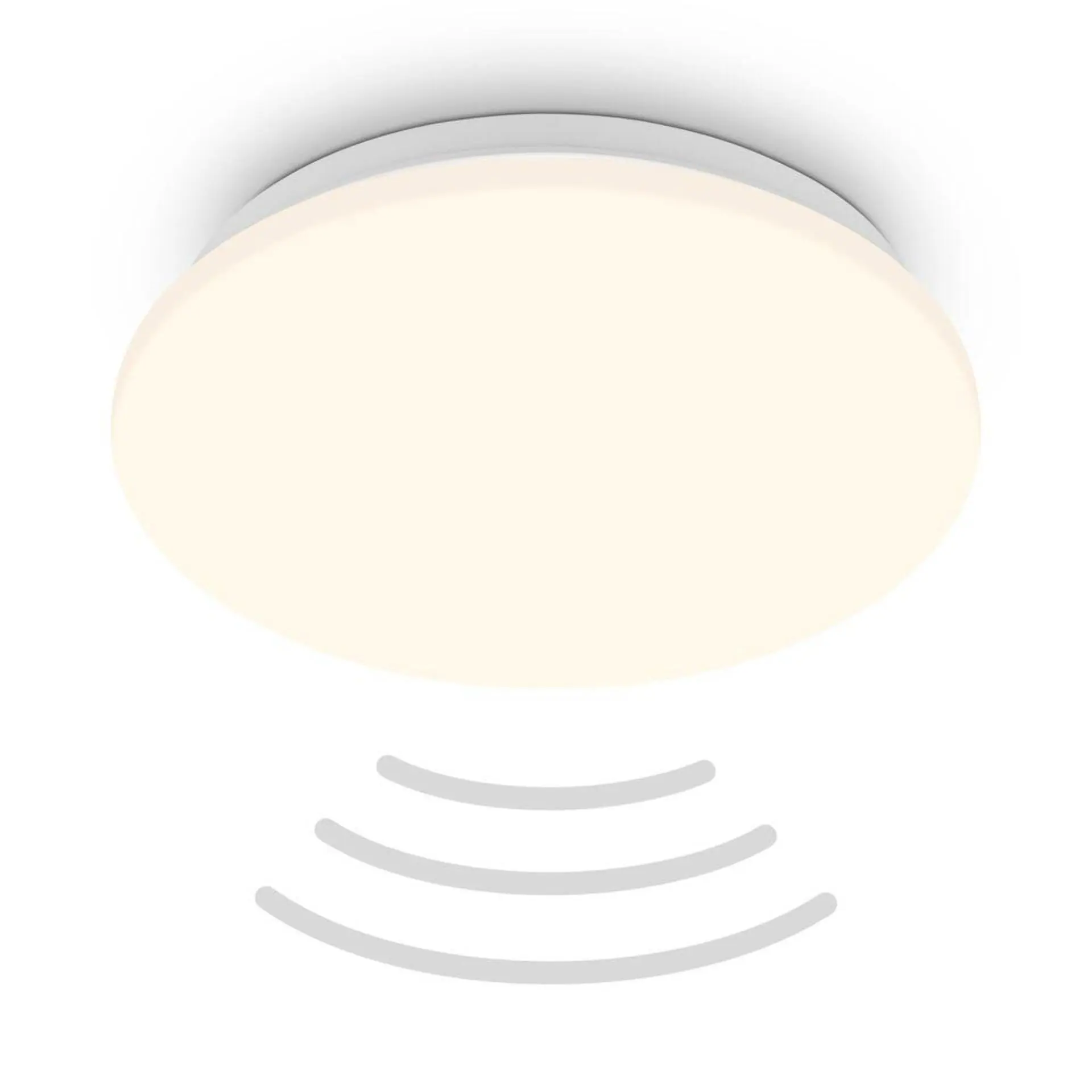 BRILO 3959016 Ugo stropní svítidlo pr.27 cm - 13W, 1300lm, LED, teplá bílá, pohybové čidlo, bílé - BRILO