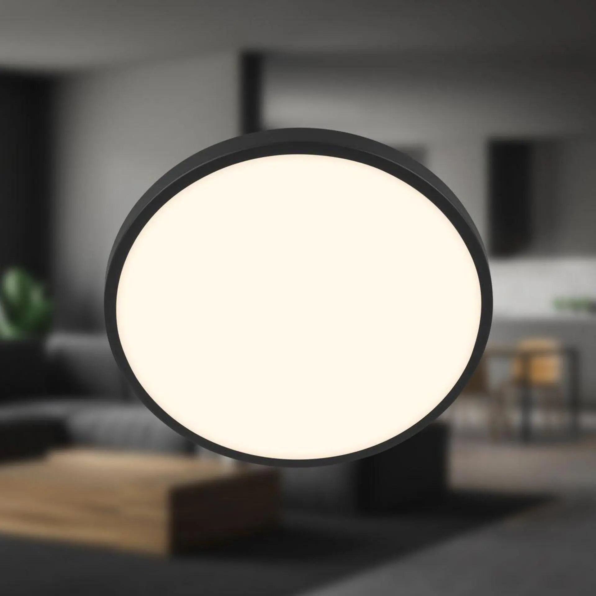 BRILONER Nobre stropní svítidlo pr.24 cm - 10,5W, 1200lm, teplá bílá, LED, černé 3960015