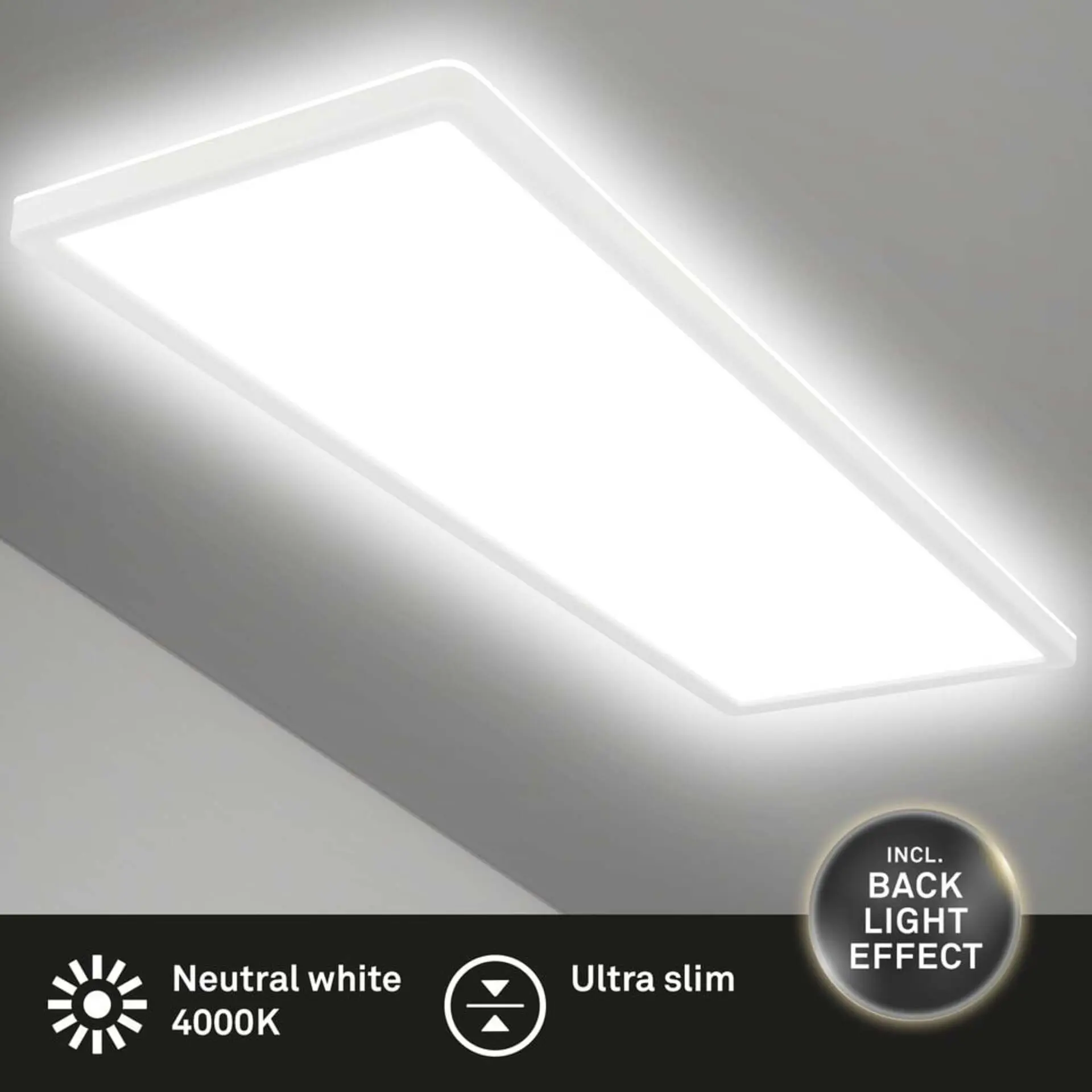 BRILO 7402-416 Ultraplochý LED panel s přímým a nepřímým osvětlením, 58 cm, LED, 22 W, 3000 lm, bílé - BRILO