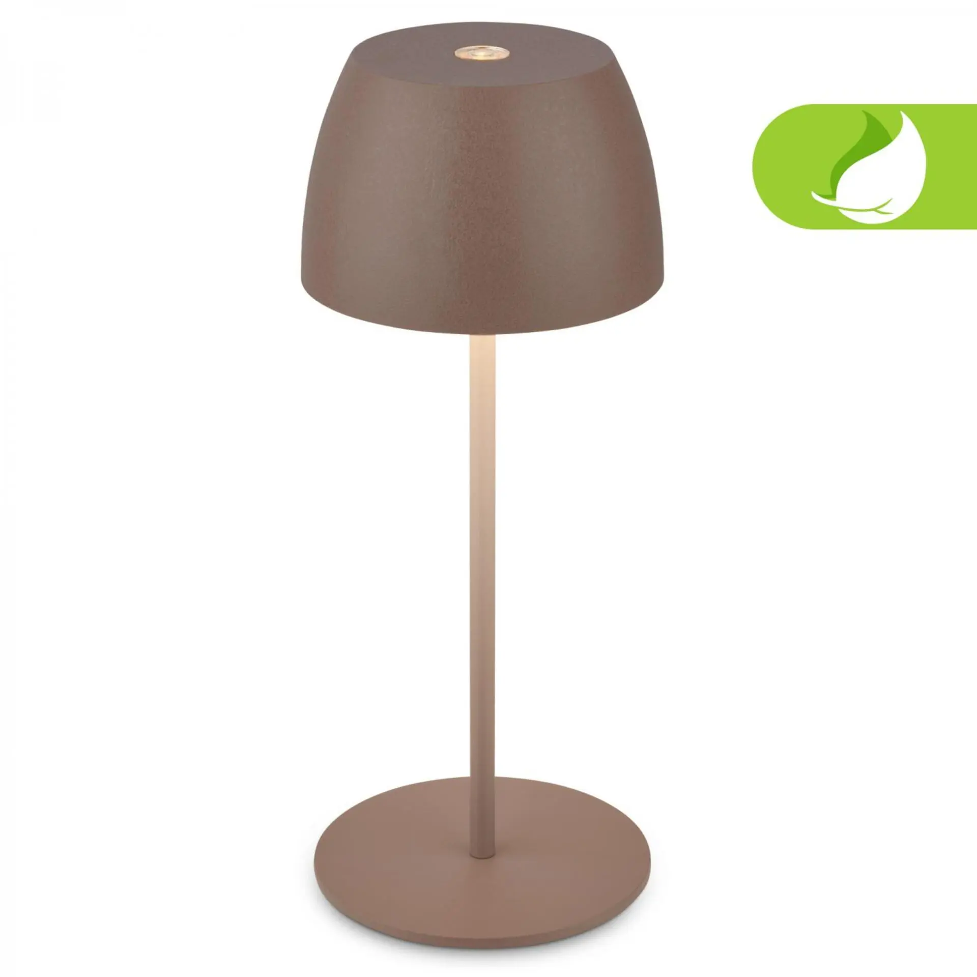 BRILONER LED nabíjecí stolní lampička Serina Mini, bezdrátová, 20cm, IP44, 2,5W, stmívatelné, dotykový vypínač, písková hnědá 7503012