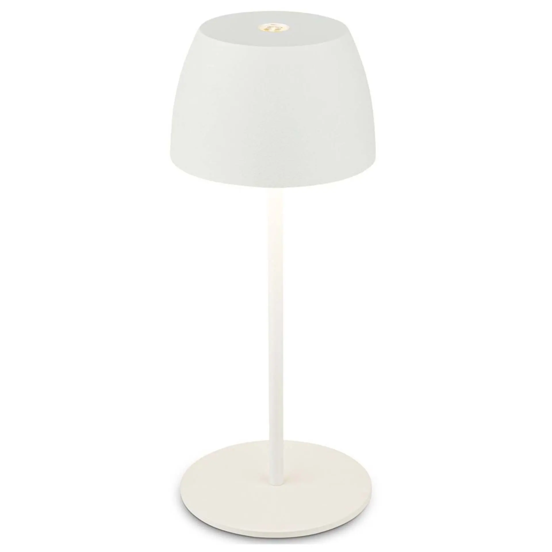 BRILO 7503016 LED nabíjecí stolní lampička Serina Mini, bezdrátová, 20cm, IP44, 2,5W, stmívatelné, dotykový vypínač, bílé - BRILO
