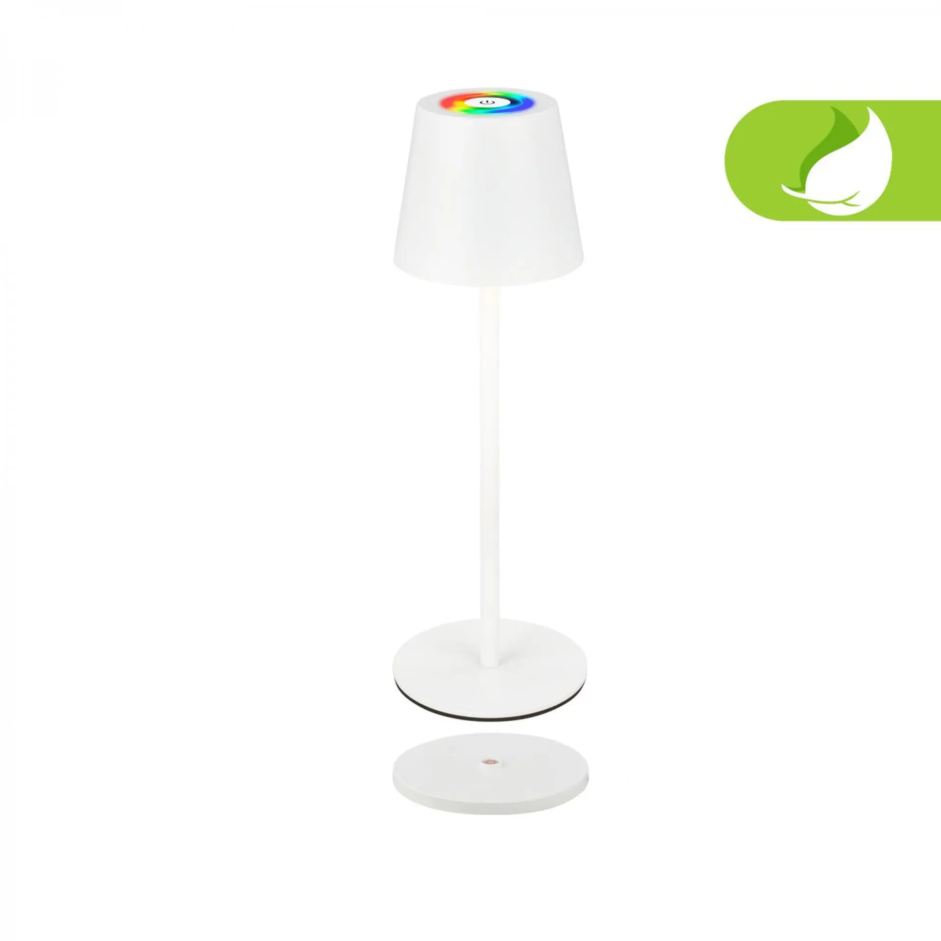 BRILONER Cilano RGBW stolní bezdrátová lampa IP44, stmívatelná, vč. nabíjecí základny, bílá 7517016