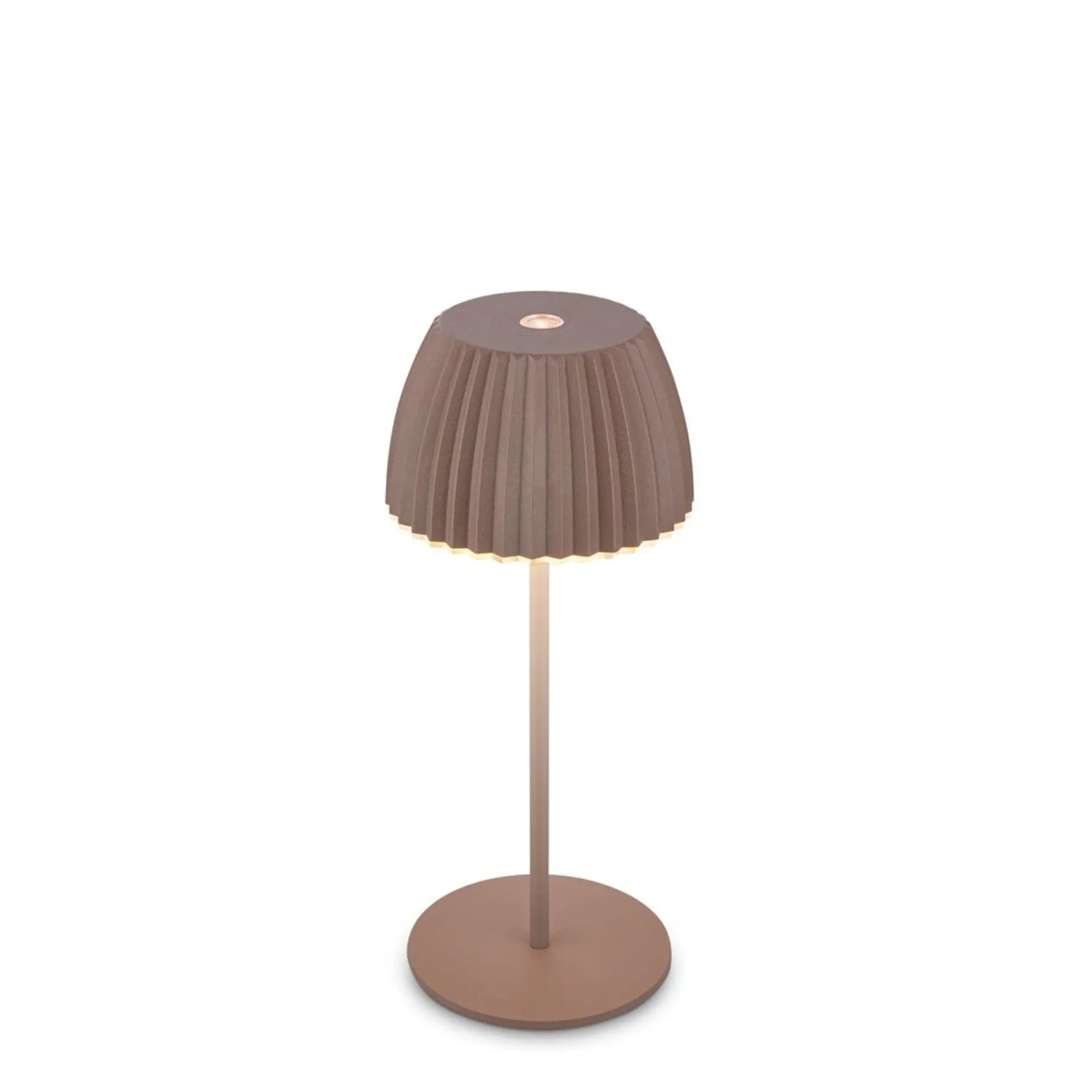 BRILO 7552010 Nabíjecí stolní lampa Riffle Mini - 20 cm, 1,5W, 150lm, LED, stmívatelné, dotykový vypínač, hnědé - BRILO