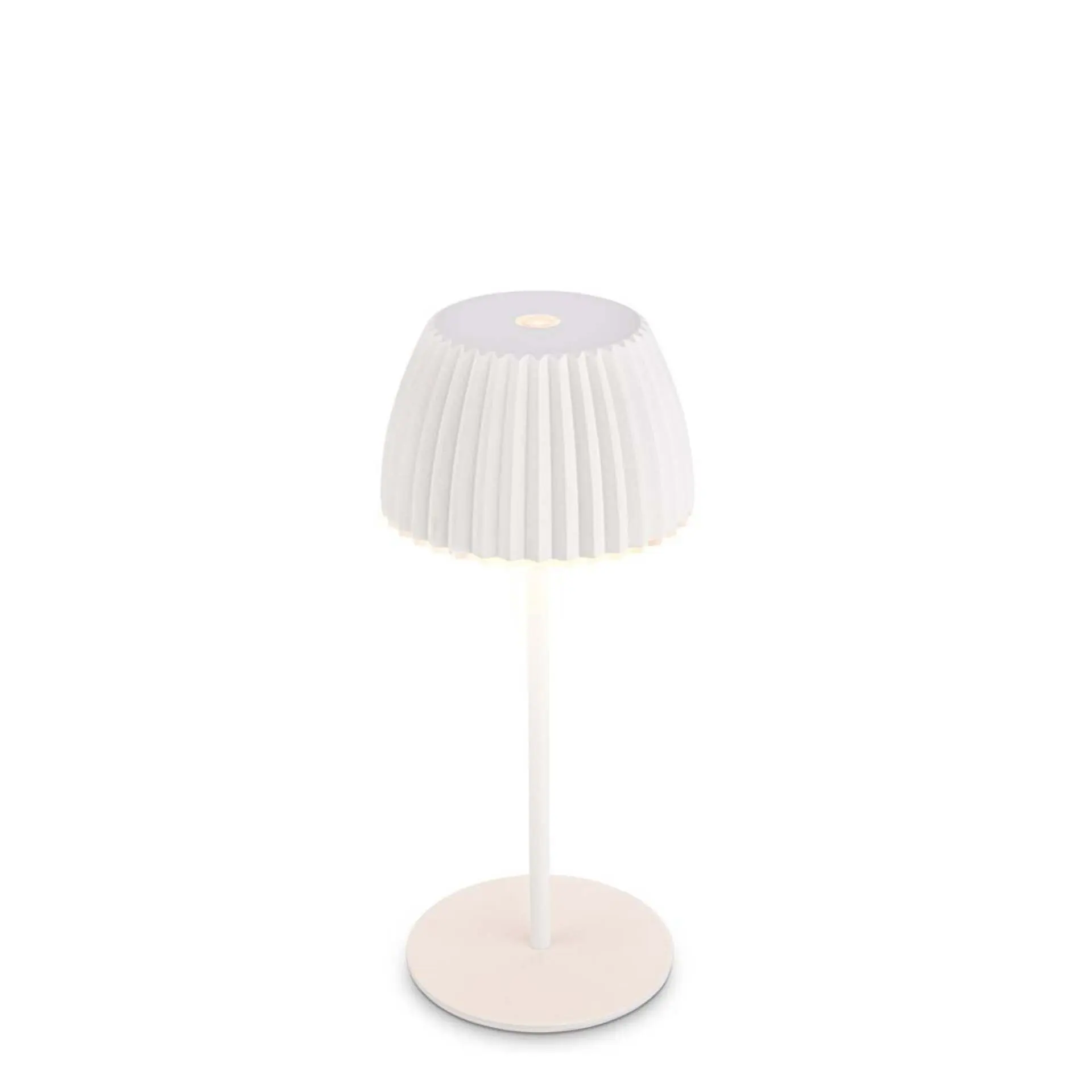 BRILO 7552016 Nabíjecí stolní lampa Riffle Mini - 20 cm, 1,5W, 150lm, bezdrátová, LED, stmívatelné, dotykový vypínač, bílé - BRILO