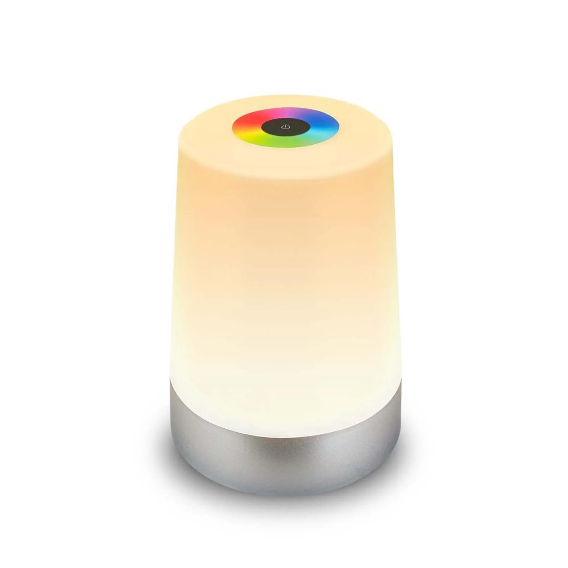 BRILO 7554014 Nubsi stolní lampička - 2,8W, 280lm, nabíjecí, LED, stmívatelné, RGB+W, matný chrom - BRILO
