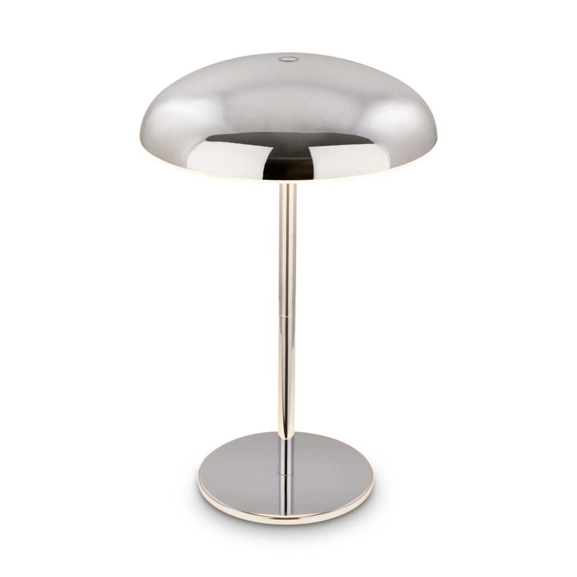 BRILO 7573018 Caxa stolní lampa - 2,8W, 300lm, bezdrátová, IP44, LED, stmívatelná, dotykový vypínač, chrom - BRILO