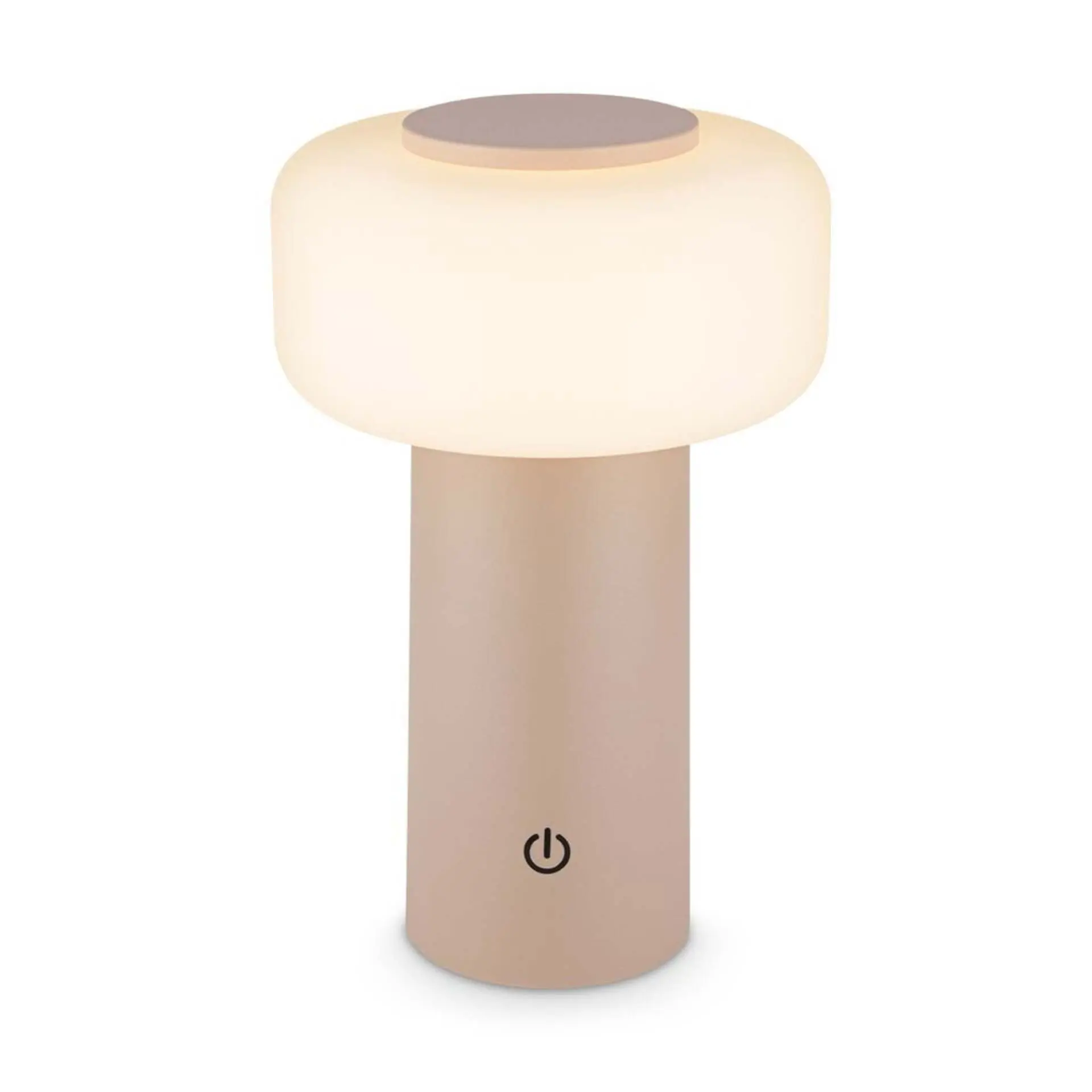 BRILO 7580011 Juna stolní lampa - 1,8W, 210lm, nabíjecí, LED, stmívatelné, dotykový vypínač, teplá bílá, béžová - BRILO
