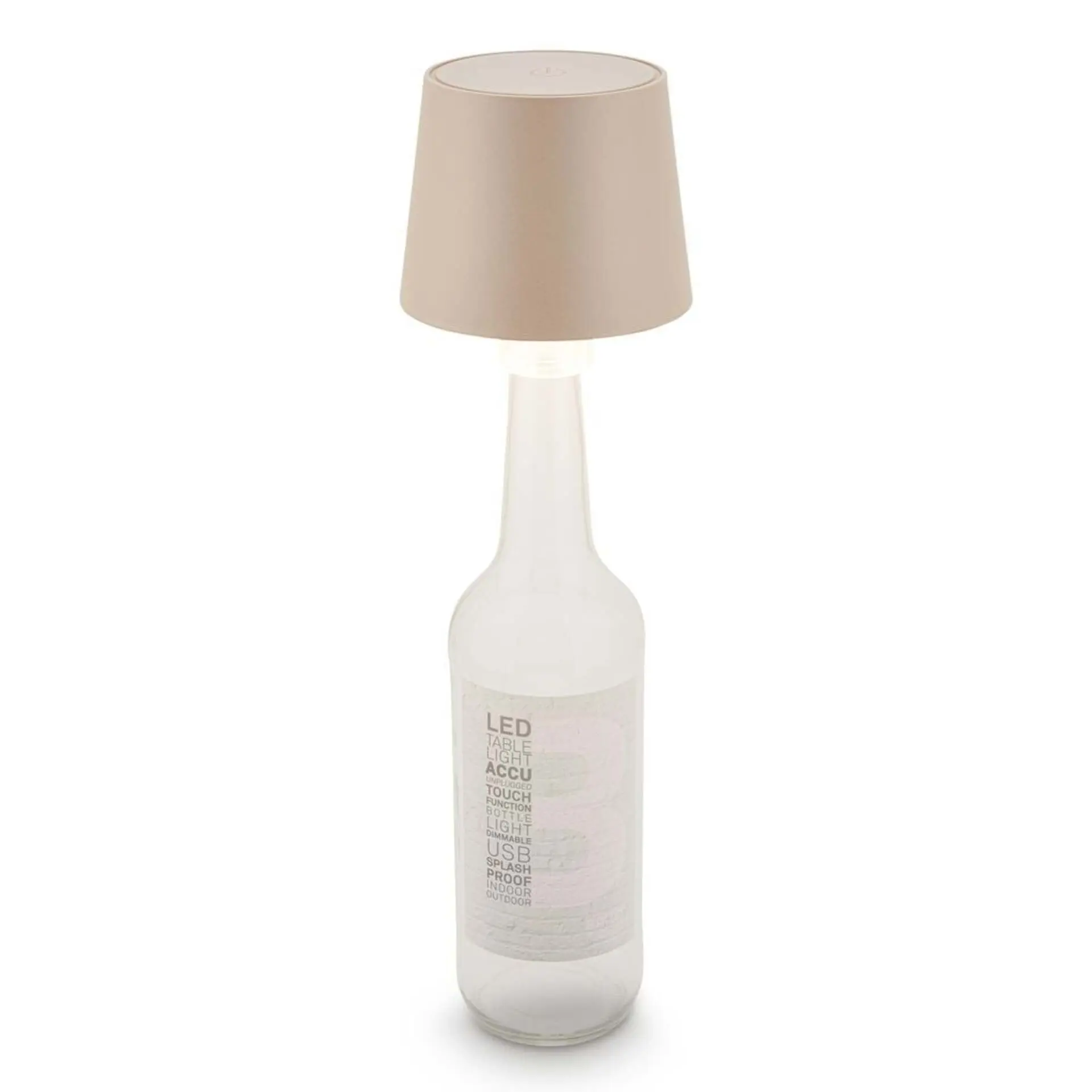 BRILO 7709011 Bota lampička na láhev - 1,8W, 120lm, nabíjecí, LED, stmívatelné, teplá bílá, béžová - BRILO