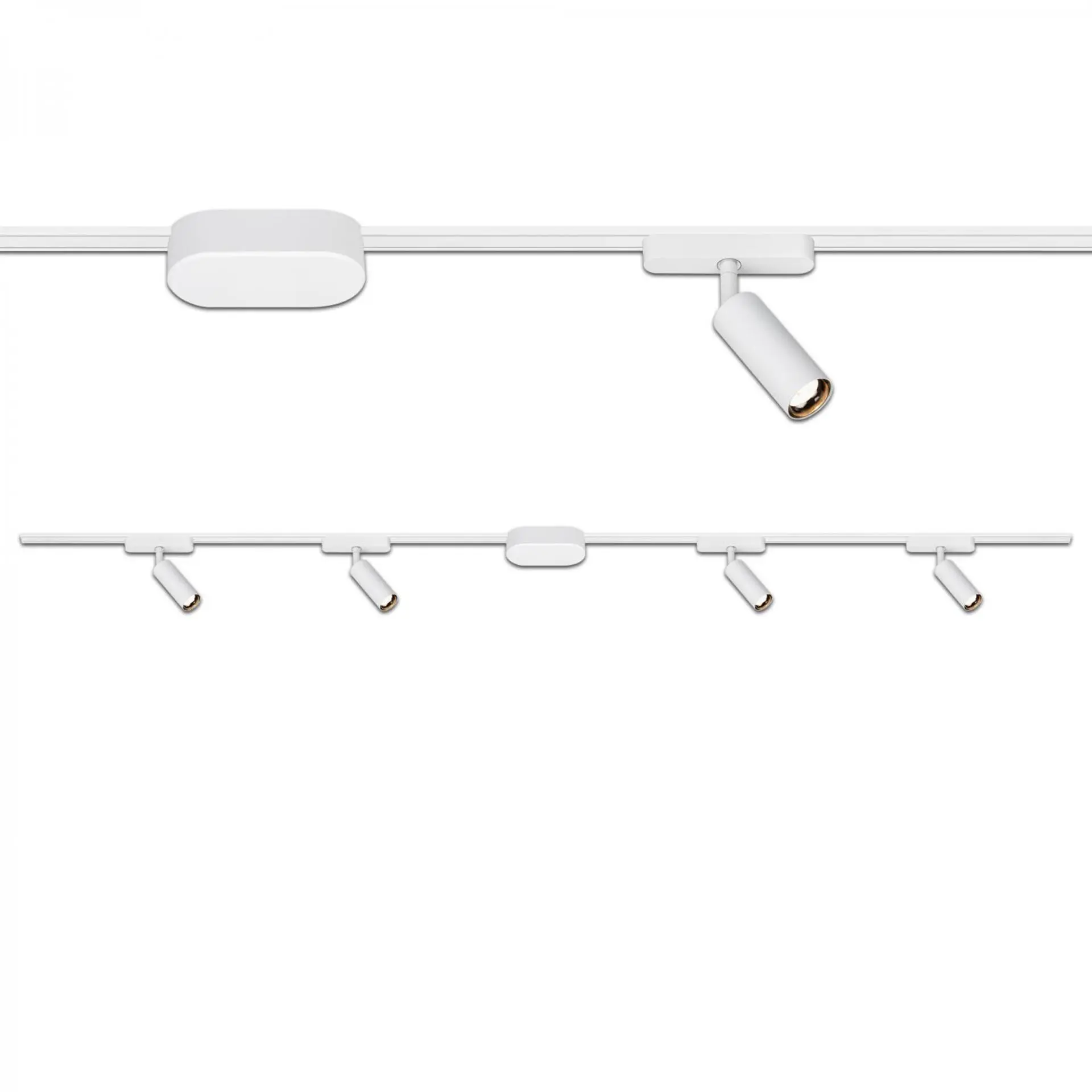 BRILO 8025046 Startovací sada lištový systém nízké napětí 200 cm, 2x 48V lišta, 4 LED spoty, s trafem, bílá - BRILO