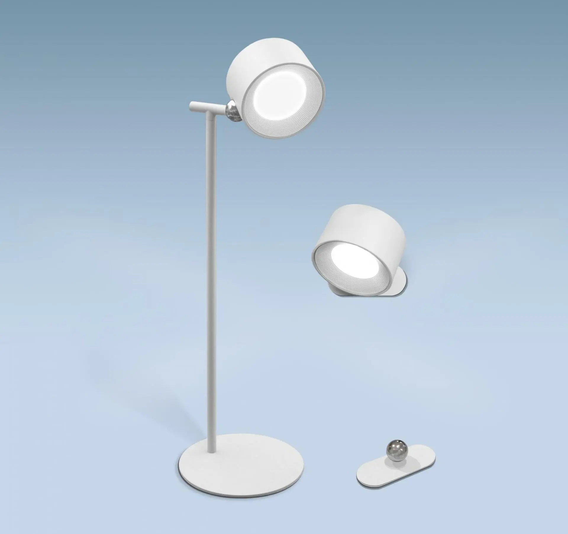 CEN PXLBI-013840 LED stolní lampa s odnímatelnou nabíjecí hlavou bílá 1.8W 4000K USB IP20 - CENTURY