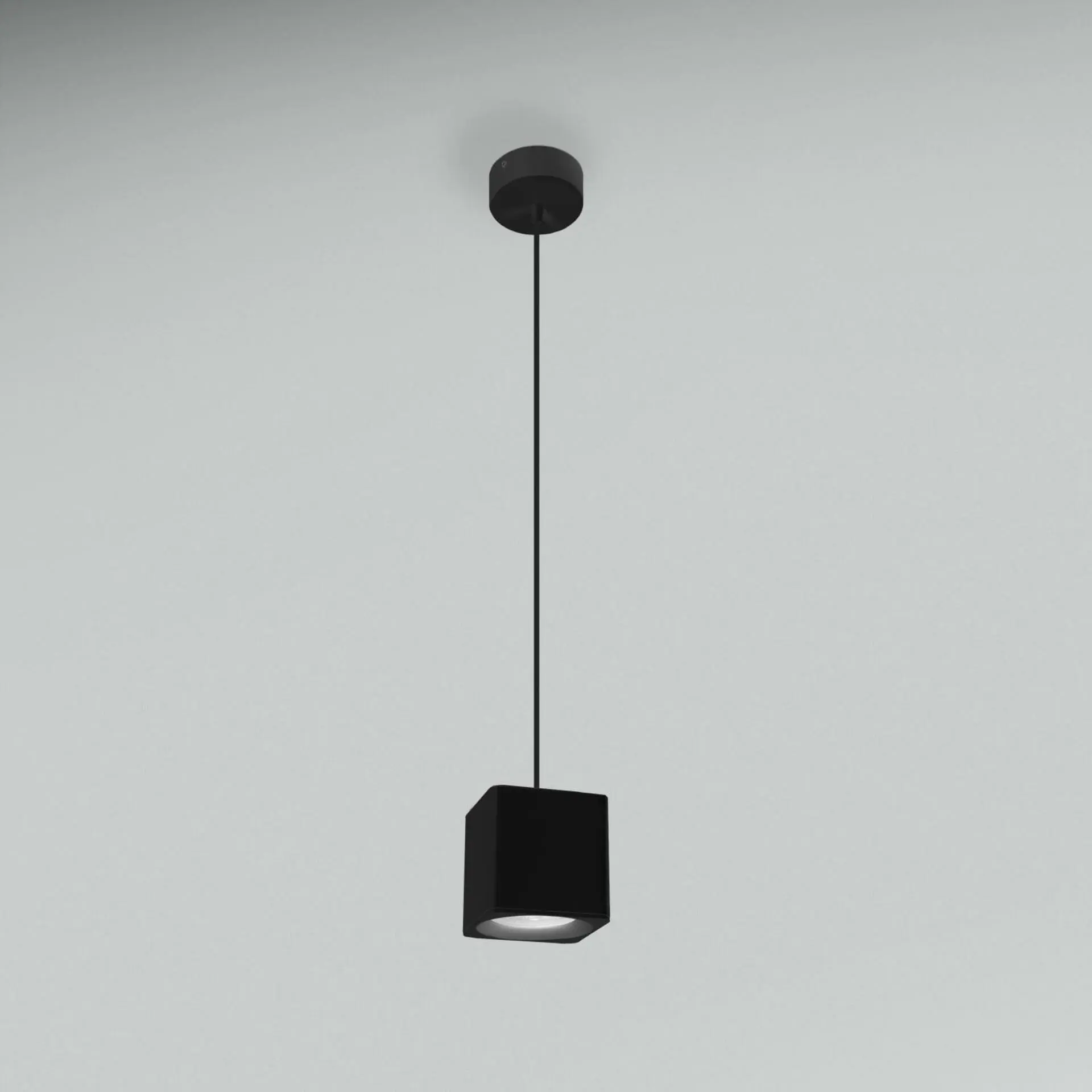 CENTURY Závěsné LED svítidlo QUBE ČERNÉ 90x90X90mm 5W 230V 3000K 45d IP20 závěs 150cm
