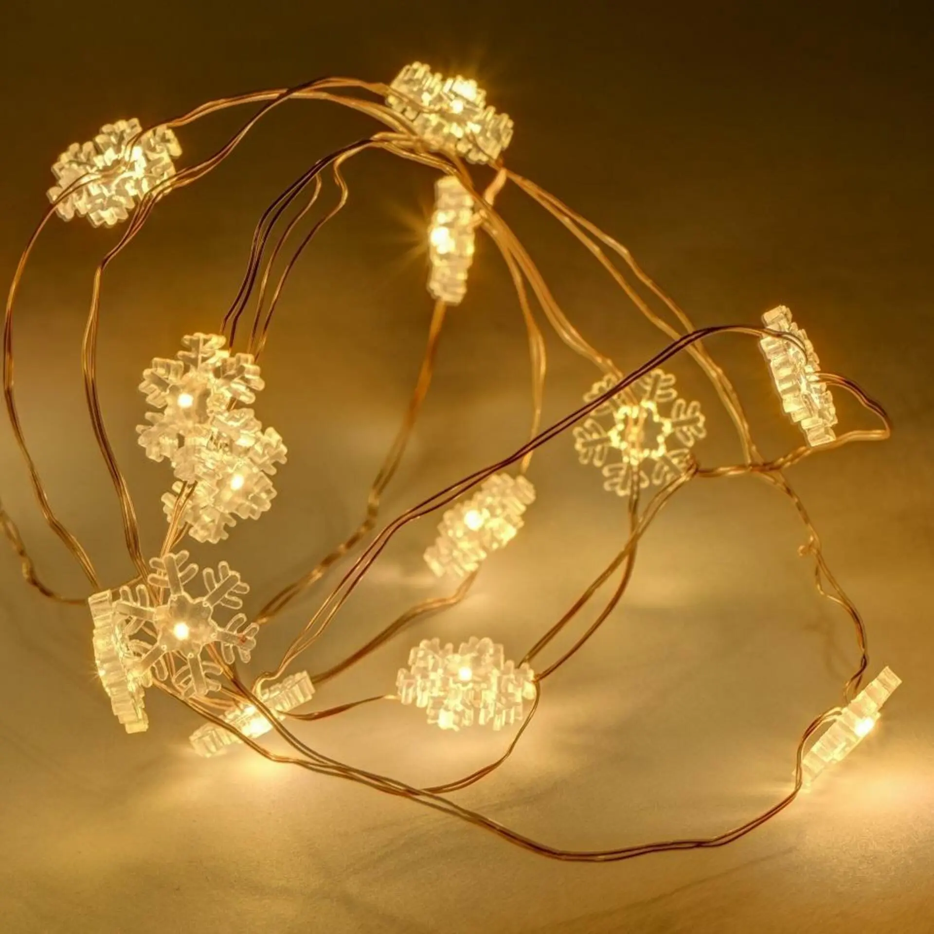 DLED BL33W LED světelný řetěz na baterie vločky, 2,3 m, teplá bílá, 20 diod