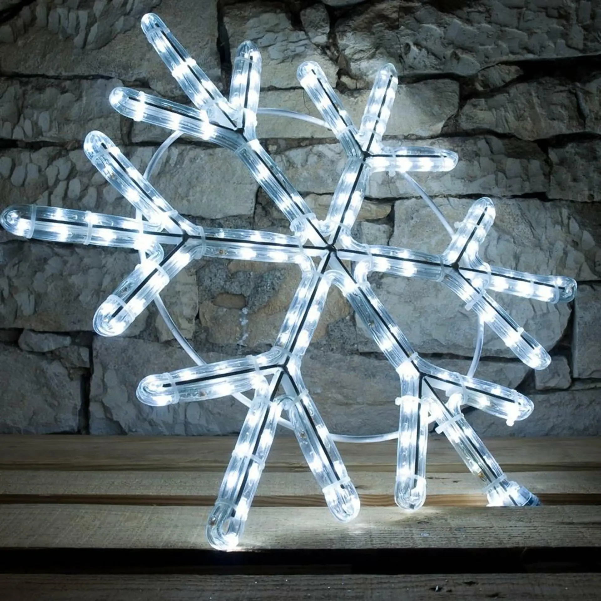 DecoLED LED světelný motiv VO vločka, ledově bílá, pr. 60 cm
