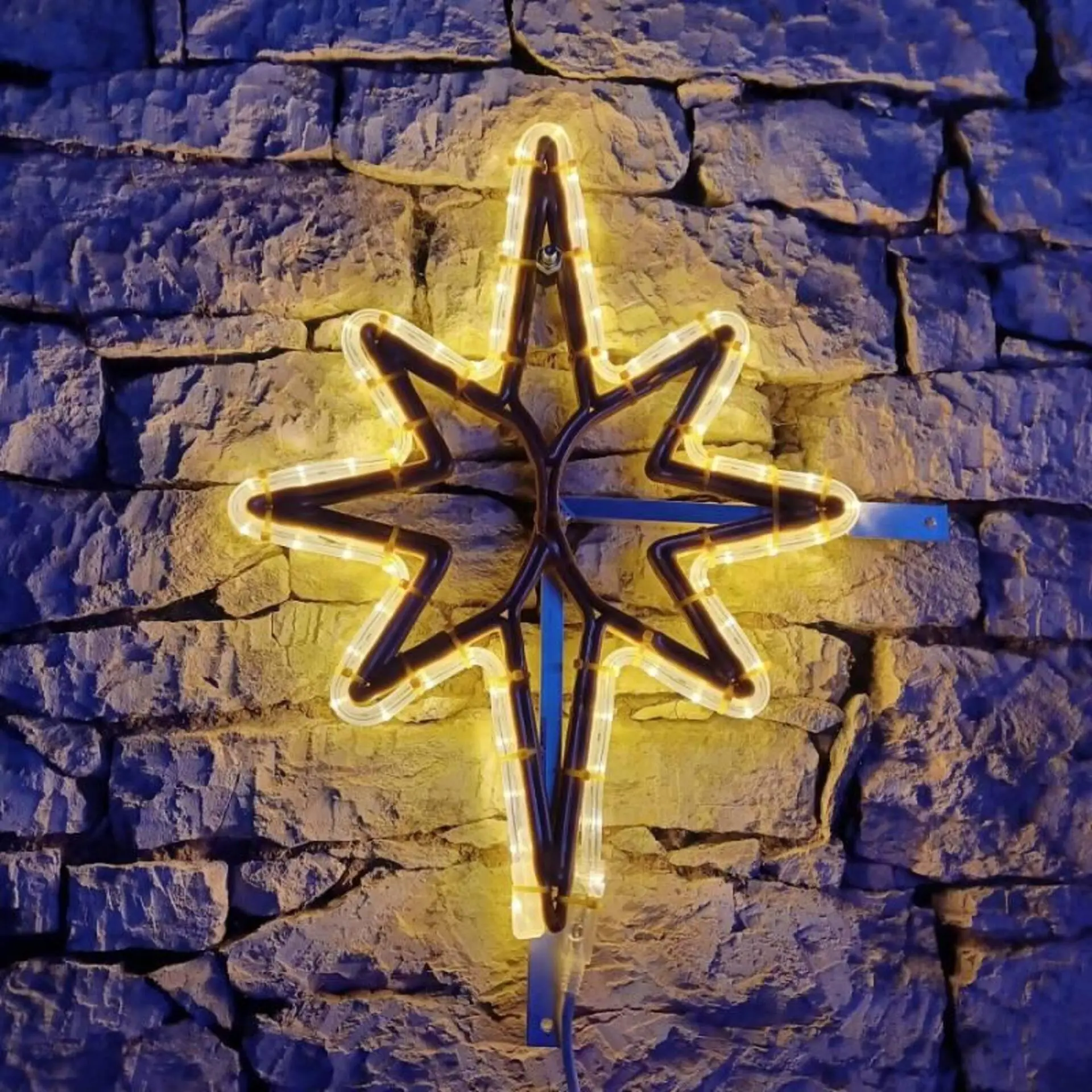 DecoLED LED světelná hvězda na VO 3D tisk, 60x90 cm, teple bílá