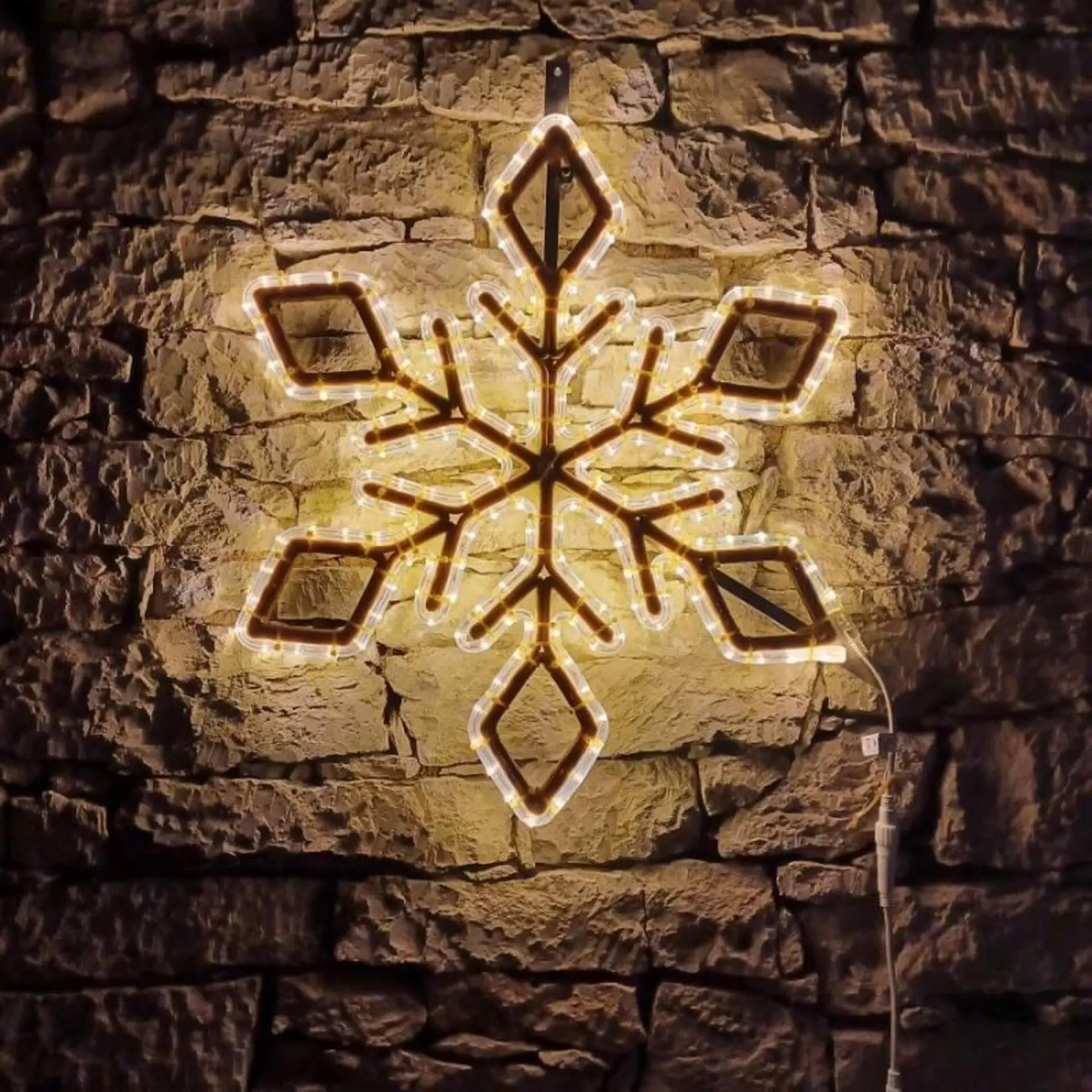 DecoLED LED světelná vločka IX, sada na VO 3D tisk, 72 cm, teple bílá
