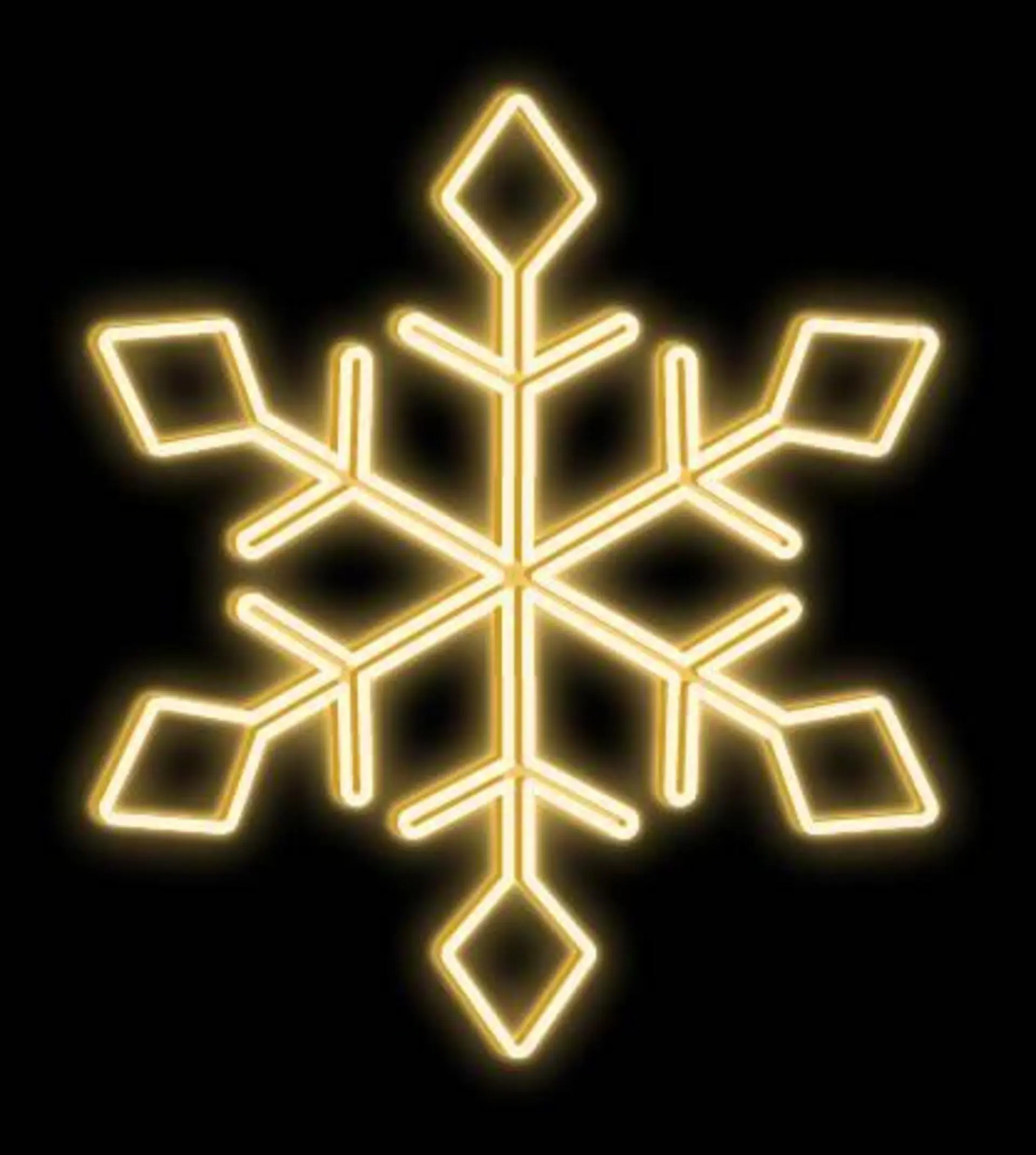 DecoLED LED světelná vločka I, závěsná 3D tisk, pr. 100 cm, teple bílá, zlatý plast