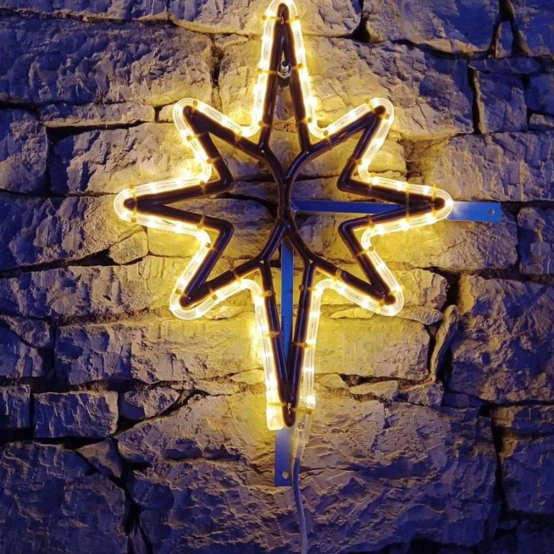 DecoLED LED světelná hvězda, závěsná 3D tisk, 80x104 cm, teple bílá