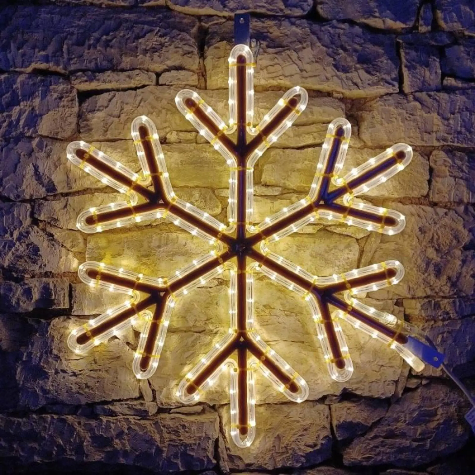 DecoLED LED světelná vločka VI, závěsná 3D tisk, pr. 65 cm, teple bílá, IP67