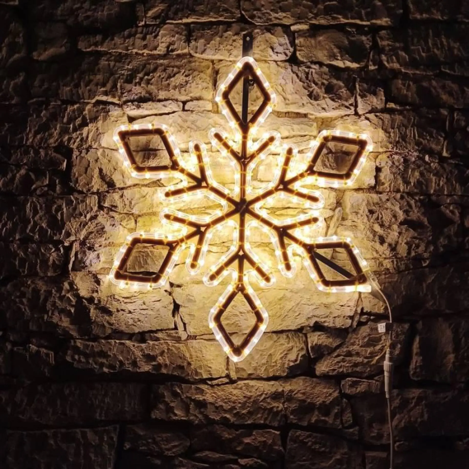 DecoLED LED světelná vločka IX, závěsná 3D tisk, pr. 72 cm, teple bílá