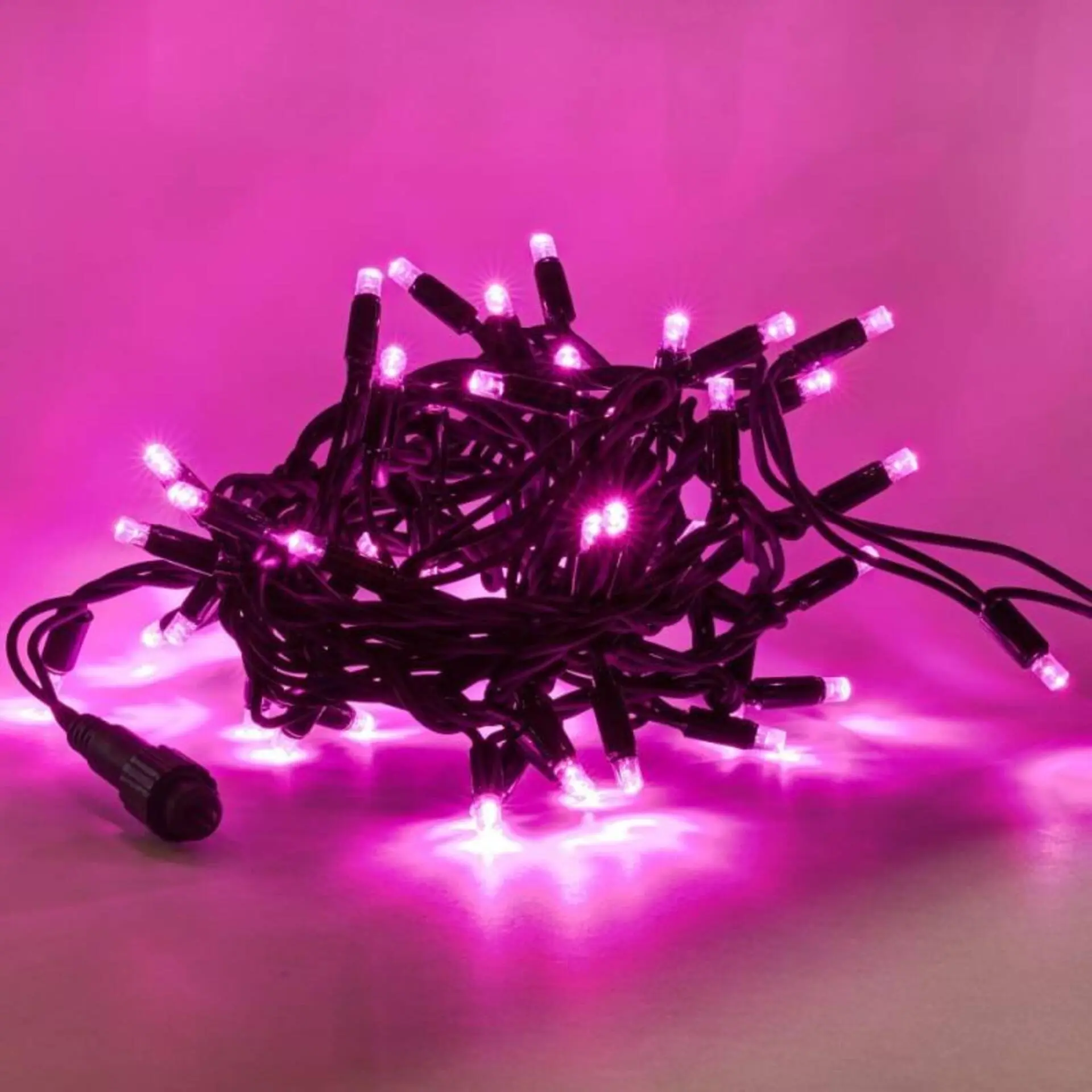 DecoLED LED světelný řetěz 5 m, růžová, 50 diod, IP67