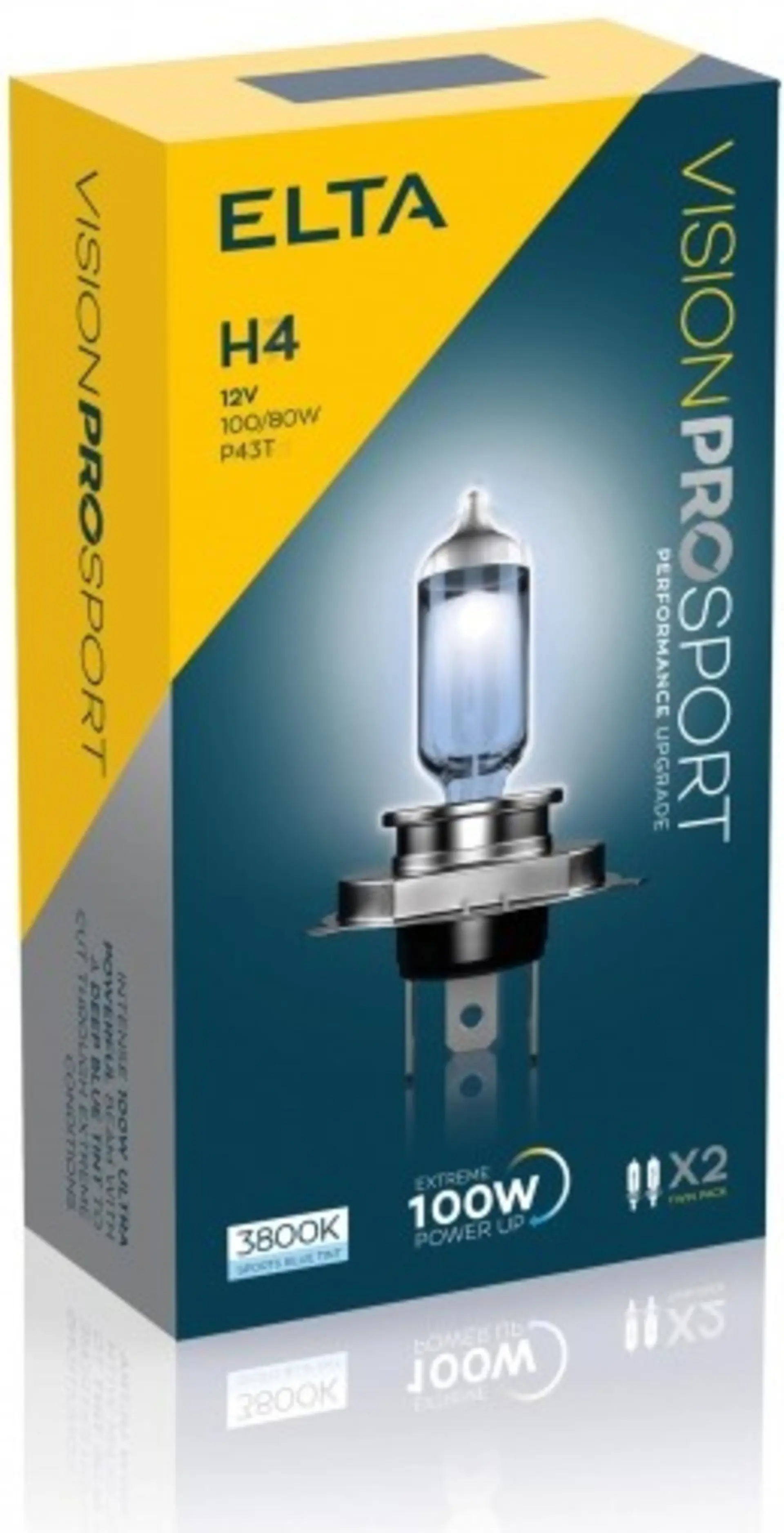 ELTA H4 VisionPro Sport 100/80W 12V P43t sada 2ks EB1484TR