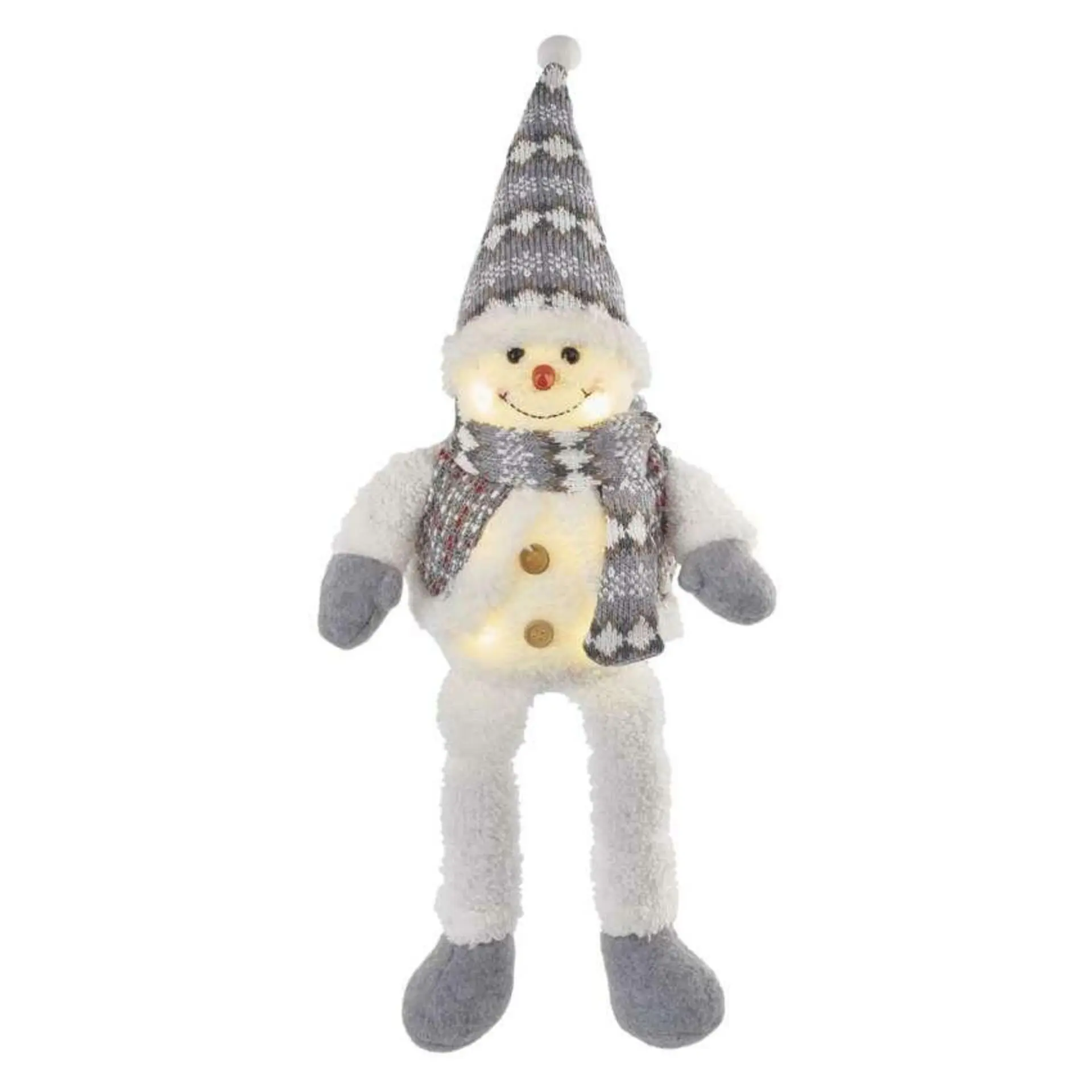 EMOS LED vánoční sněhulák sedící, 31 cm, 3x AA, vnitřní, teplá bílá DCFW02