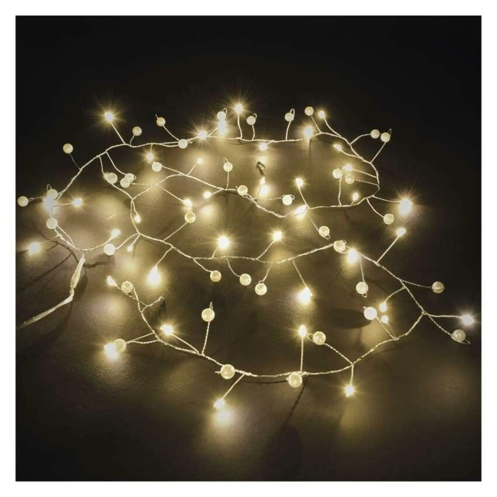 EMOS LED girlanda - perly, 1,2 m, 3x AA, vnitřní, teplá bílá, časovač DCGW15