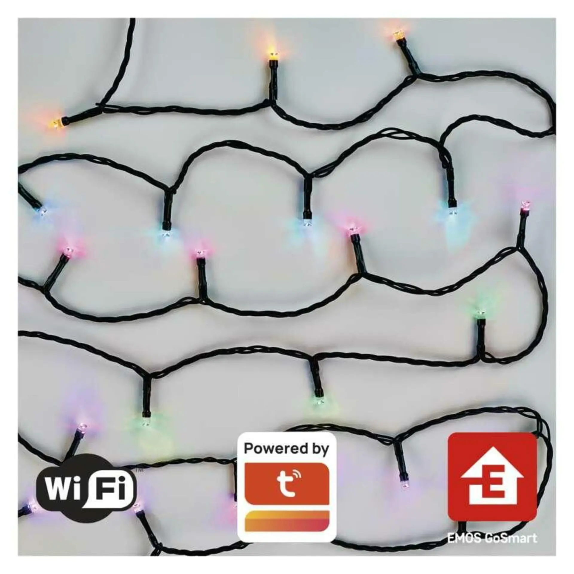 Vánoční osvětlení EMOS GoSmart (WiFi) D4ZR01 80LED řetěz 8m RGB 64 programů s časovačem