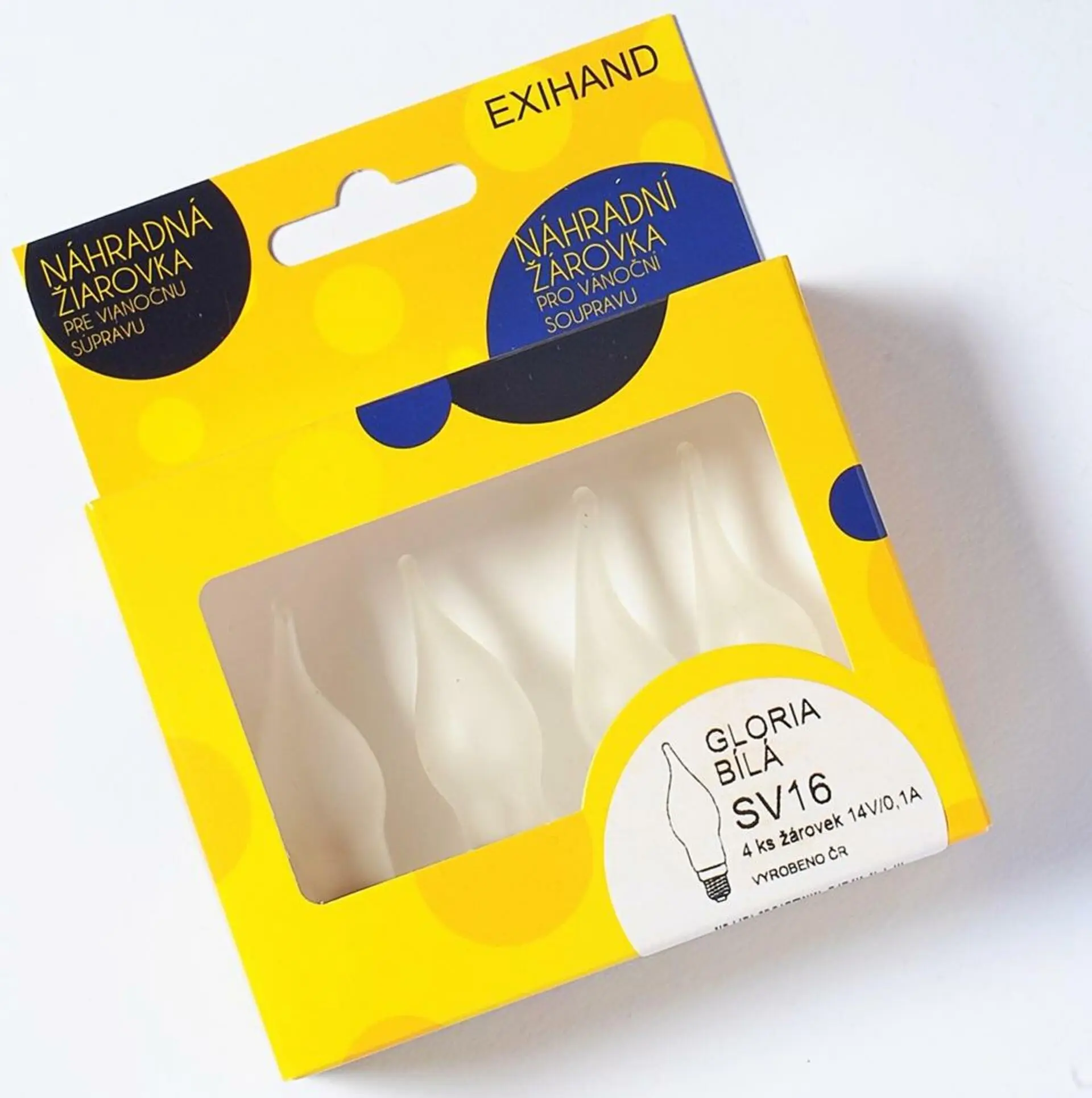 Exihand Blistr 3 žárovky Gloria bílá 14V/0,1A
