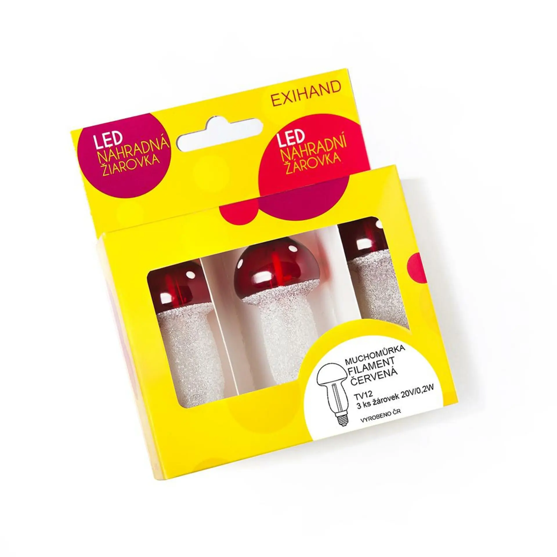 Exihand LED Blistr FILAMENT Muchomůrka červená 3 žárovky 20V/0,2W