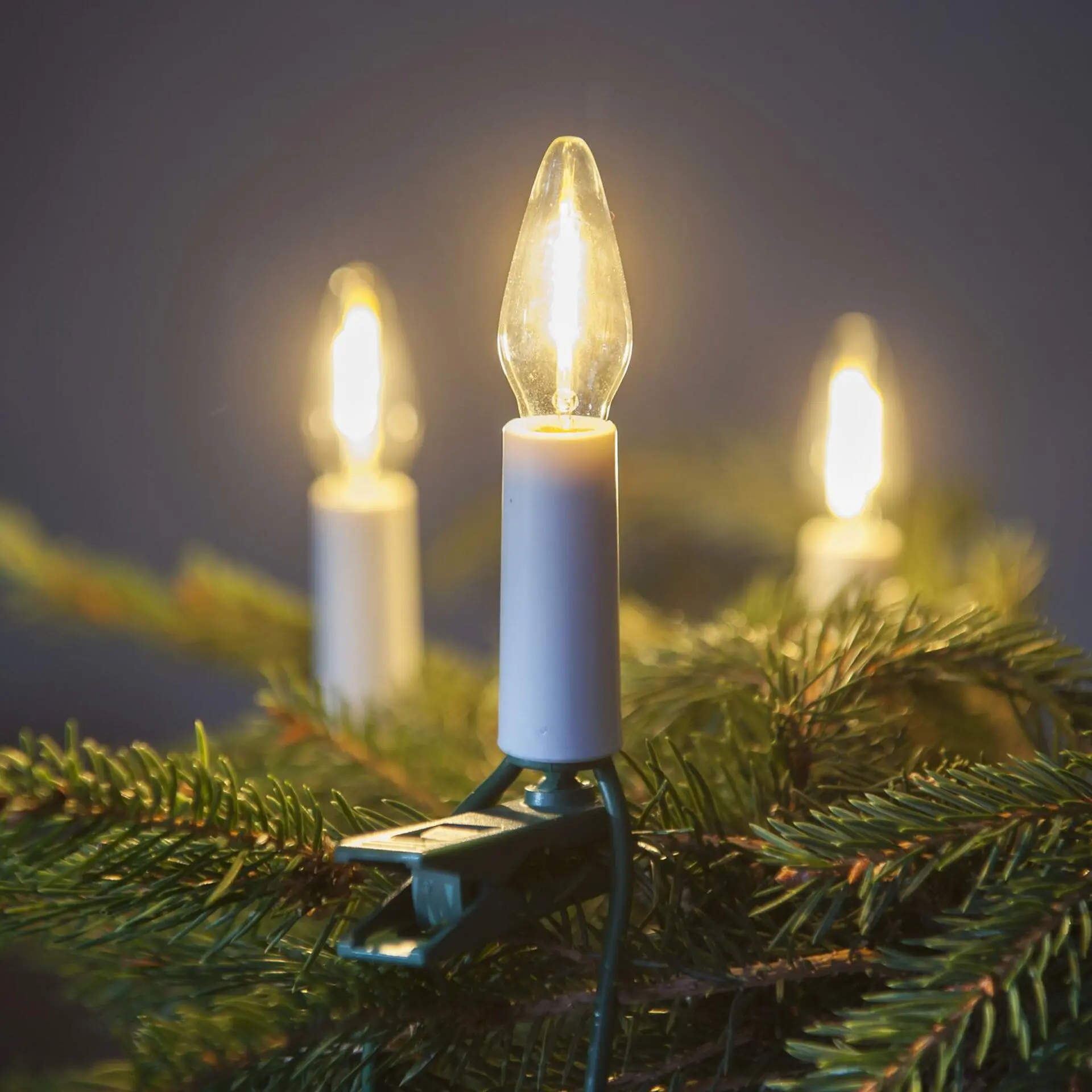 Exihand Venkovní souprava LED Filament Felicia čirá SVP-20, možnost prodloužení, zelená kabeláž + napájecí trasformátor