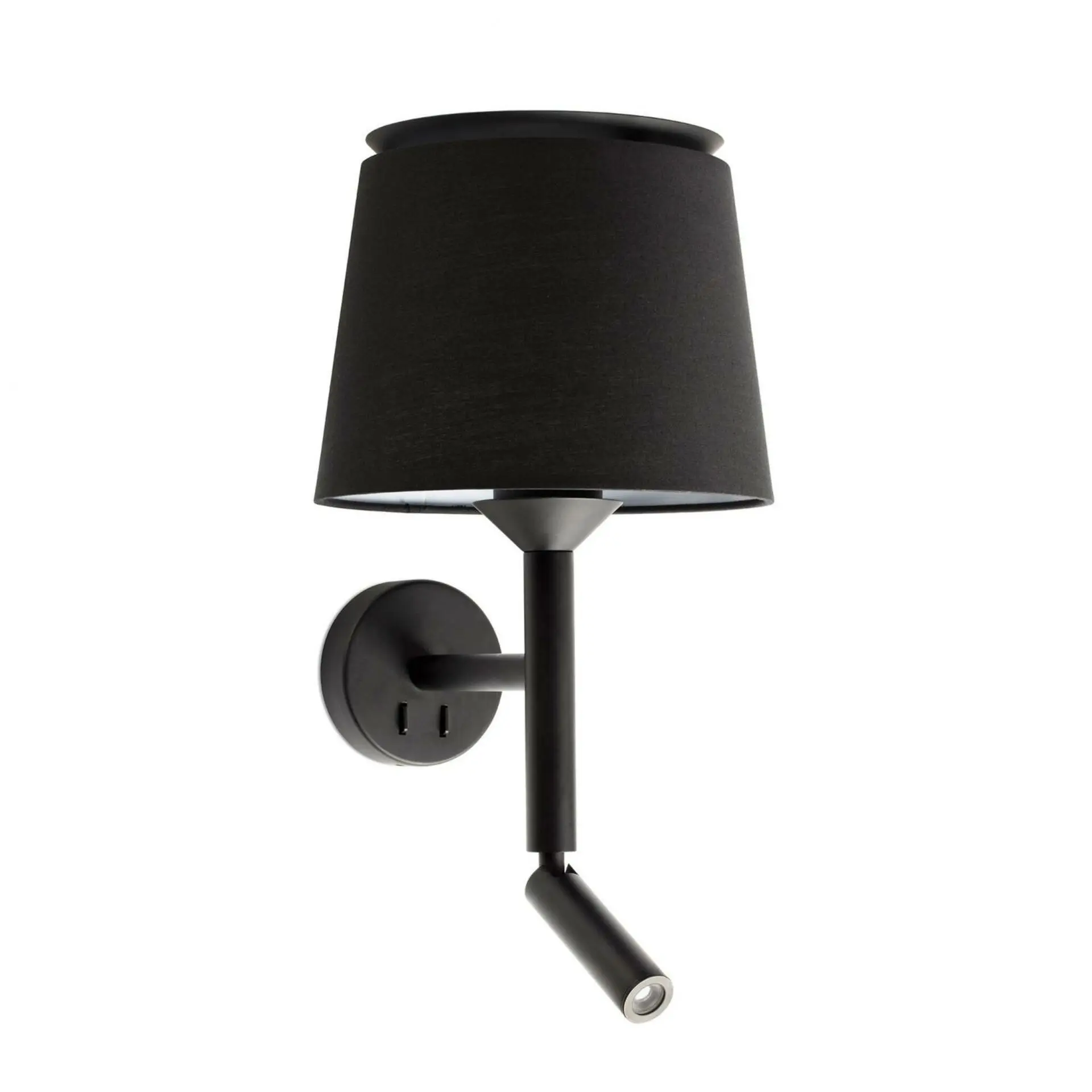 FARO 20303-93 SAVOY nástěnná lampa, černá, se čtecí lampičkou - FARO