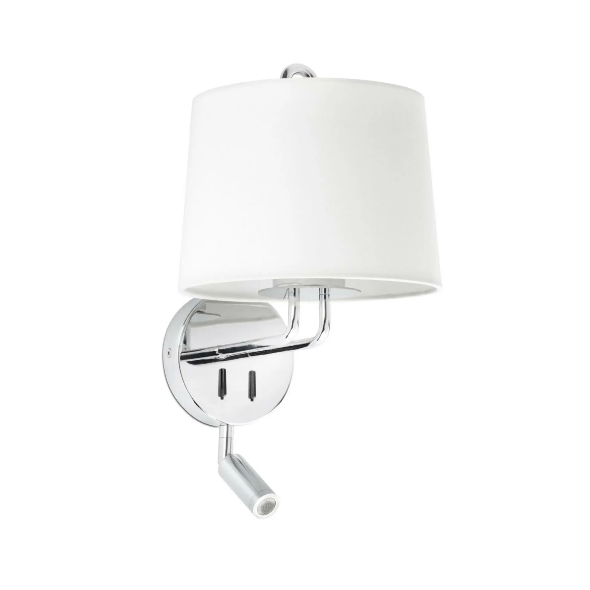 FARO 24033-01 MONTREAL nástěnná lampa, chrom/bílá, se čtecí lampičkou - FARO