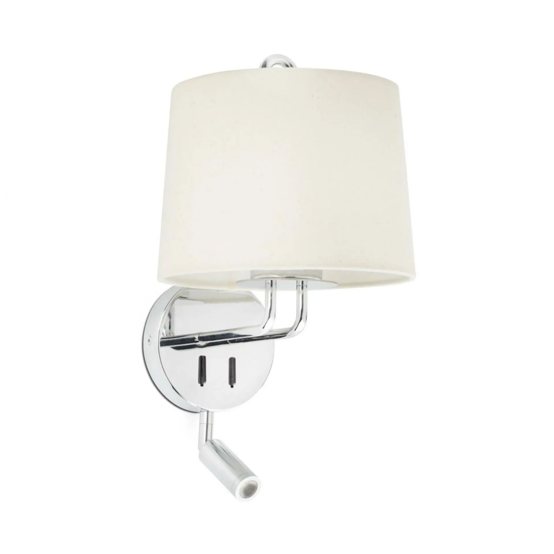 FARO 24033-02 MONTREAL nástěnná lampa, chrom/béžová, se čtecí lampičkou - FARO