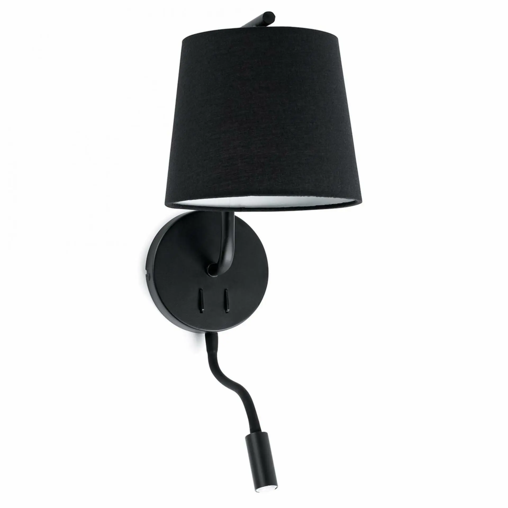 FARO 29330 BERNI nástěnná lampa, černá, se čtecí lampičkou - FARO