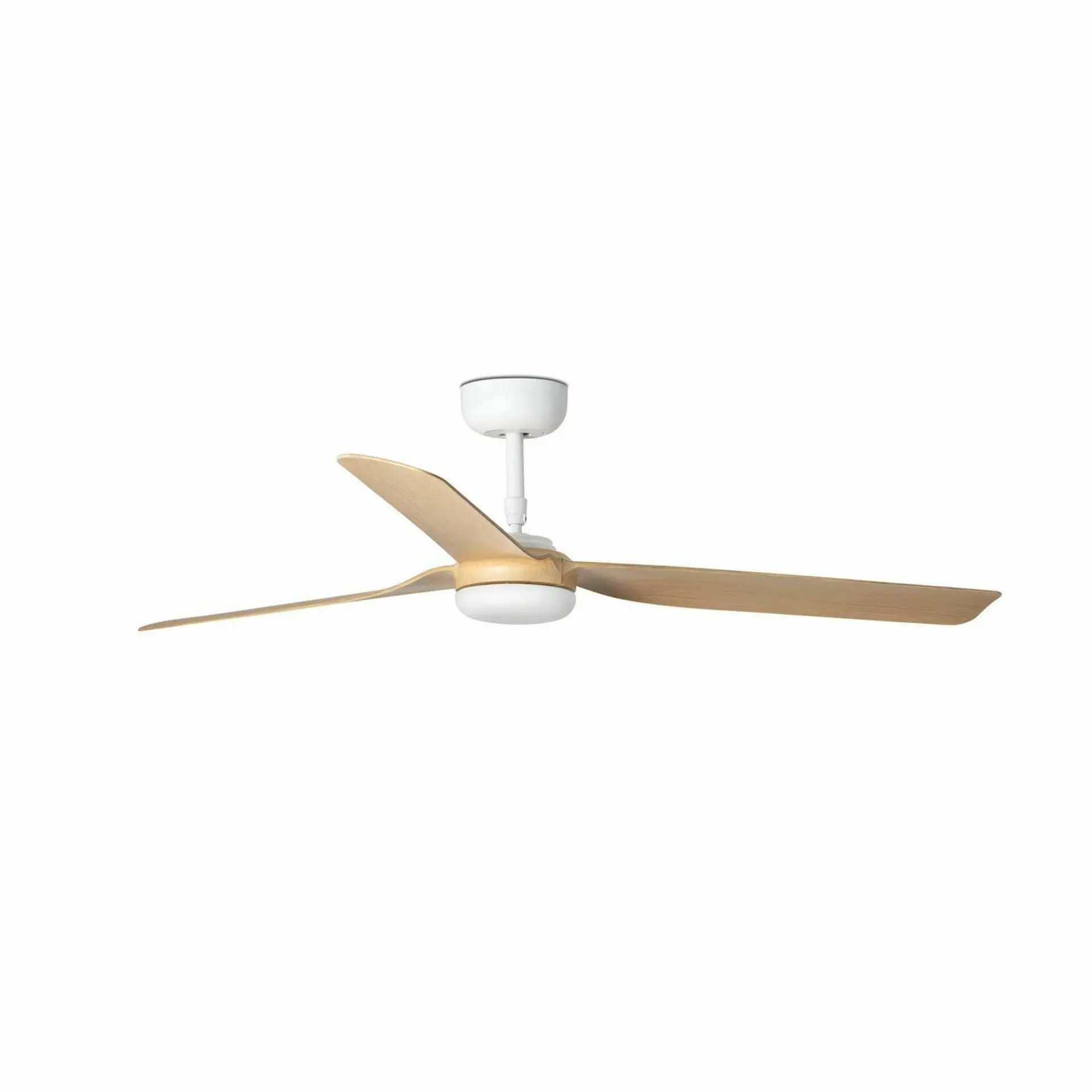 FARO 33816 PUNT M, bílá/světlé dřevo, stropní ventilátor s DC motorem - FARO