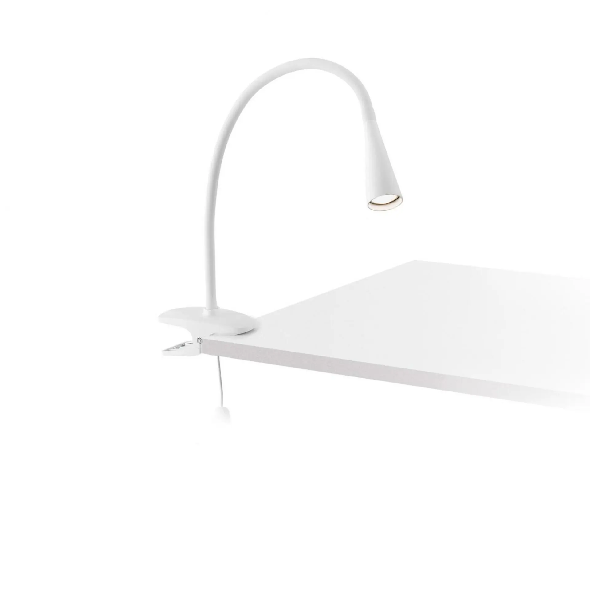 FARO 52059 LENA bílá stolní lampa s klipem - FARO