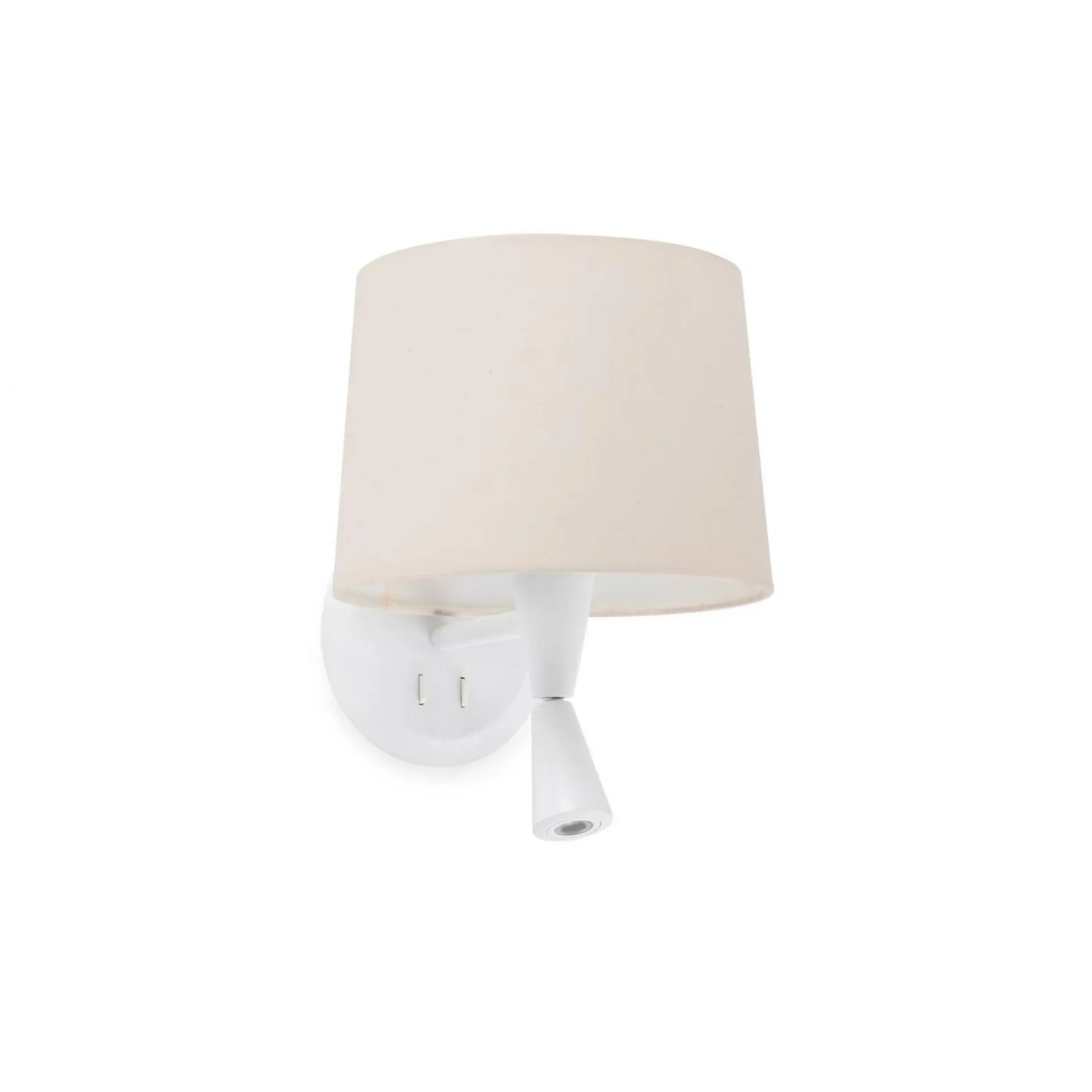FARO 64308-02 CONGA nástěnná lampa, bílá/béžová, se čtecí lampičkou - FARO