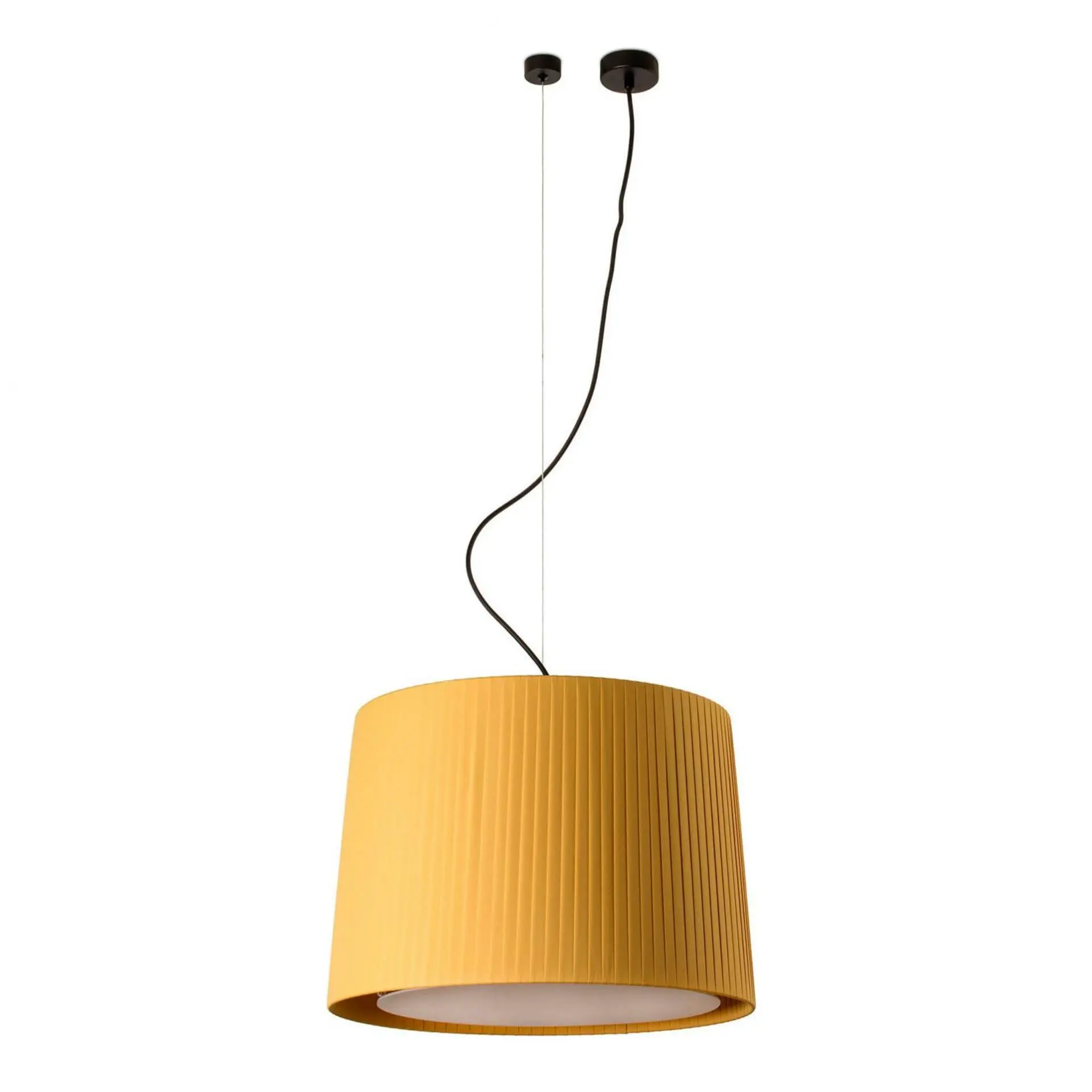 FARO 64314-45 SAMBA závěsné svítidlo, černá/skládaná žlutá, pr.450 - FARO