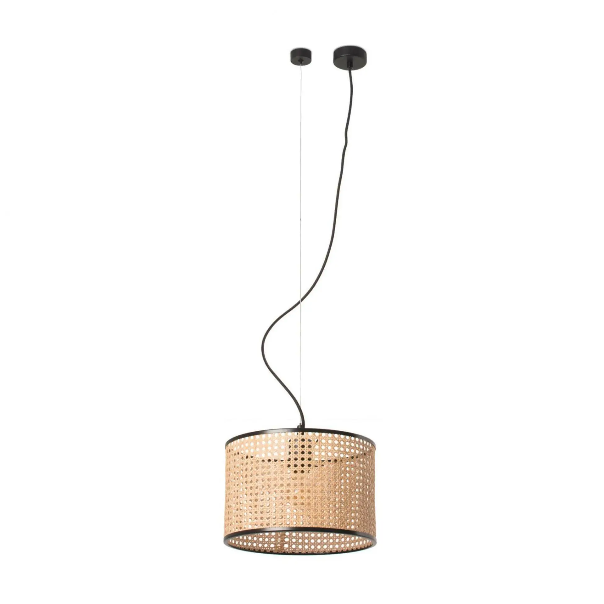 FARO 64314-48 MAMBO závěsné svítidlo, černá/ratan, pr.320 - FARO